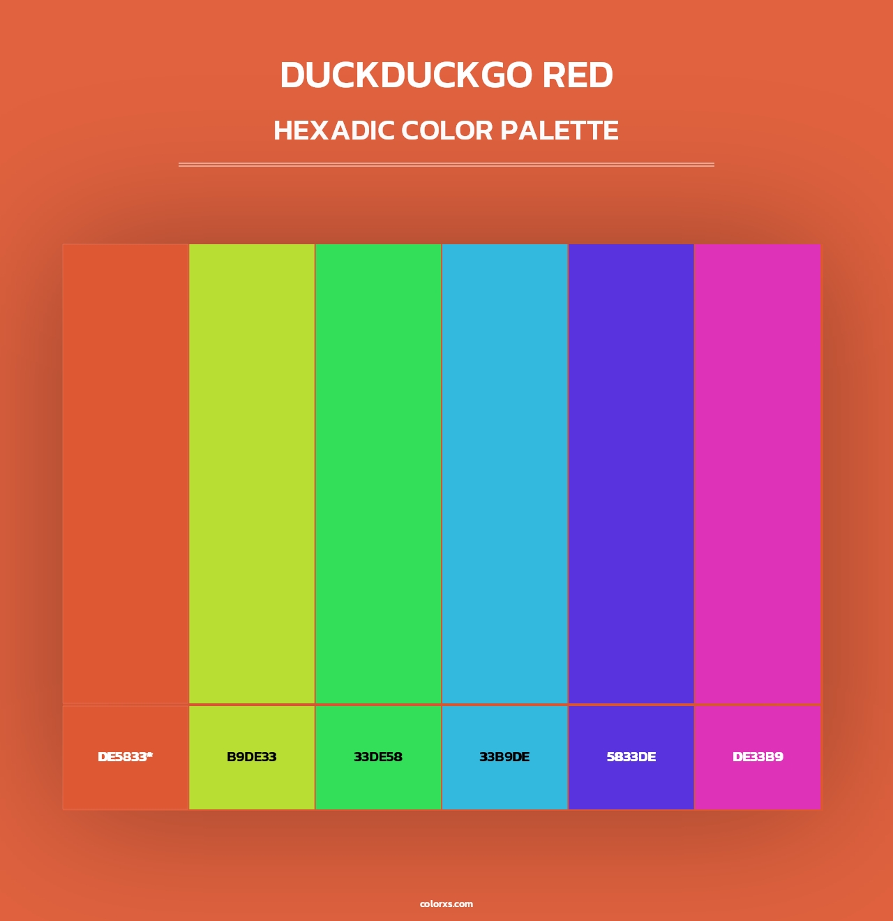 DuckDuckGo Red - Hexadic Color Palette