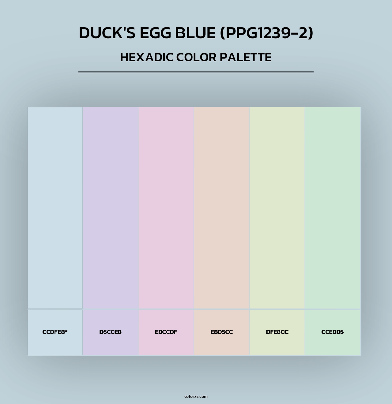Duck's Egg Blue (PPG1239-2) - Hexadic Color Palette