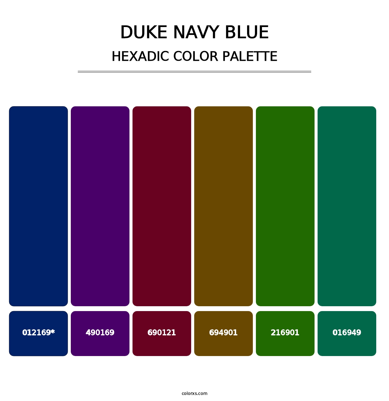 Duke Navy Blue - Hexadic Color Palette