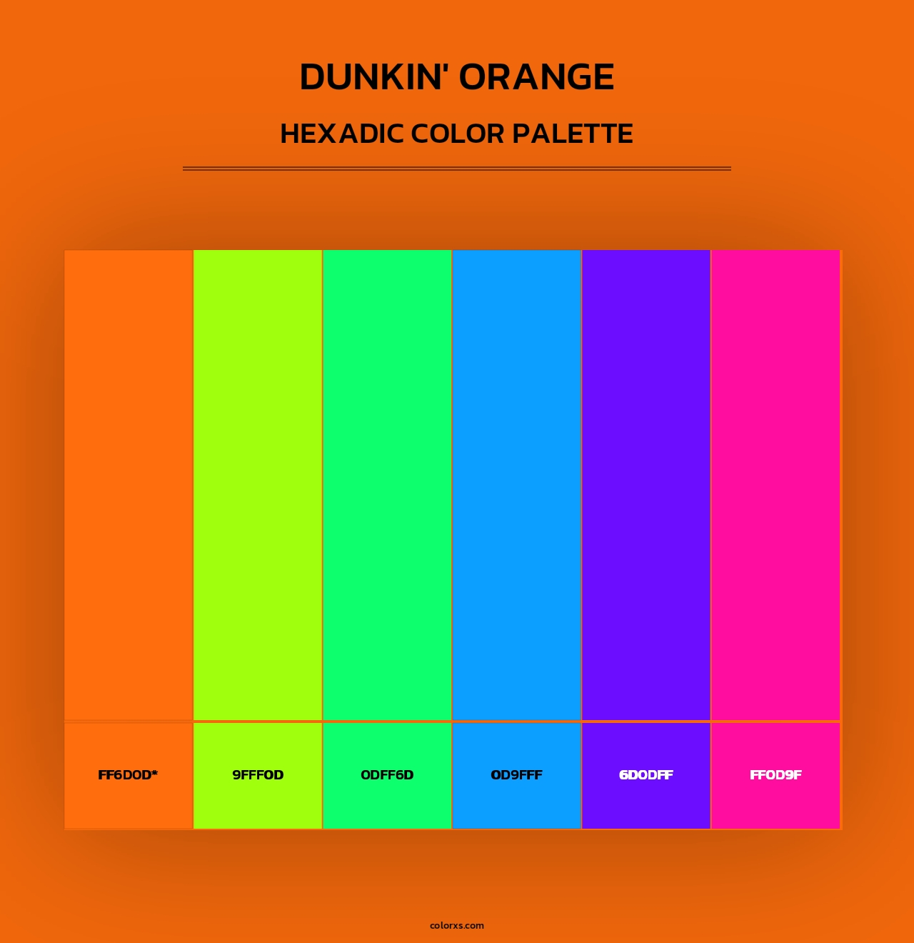 Dunkin' Orange - Hexadic Color Palette