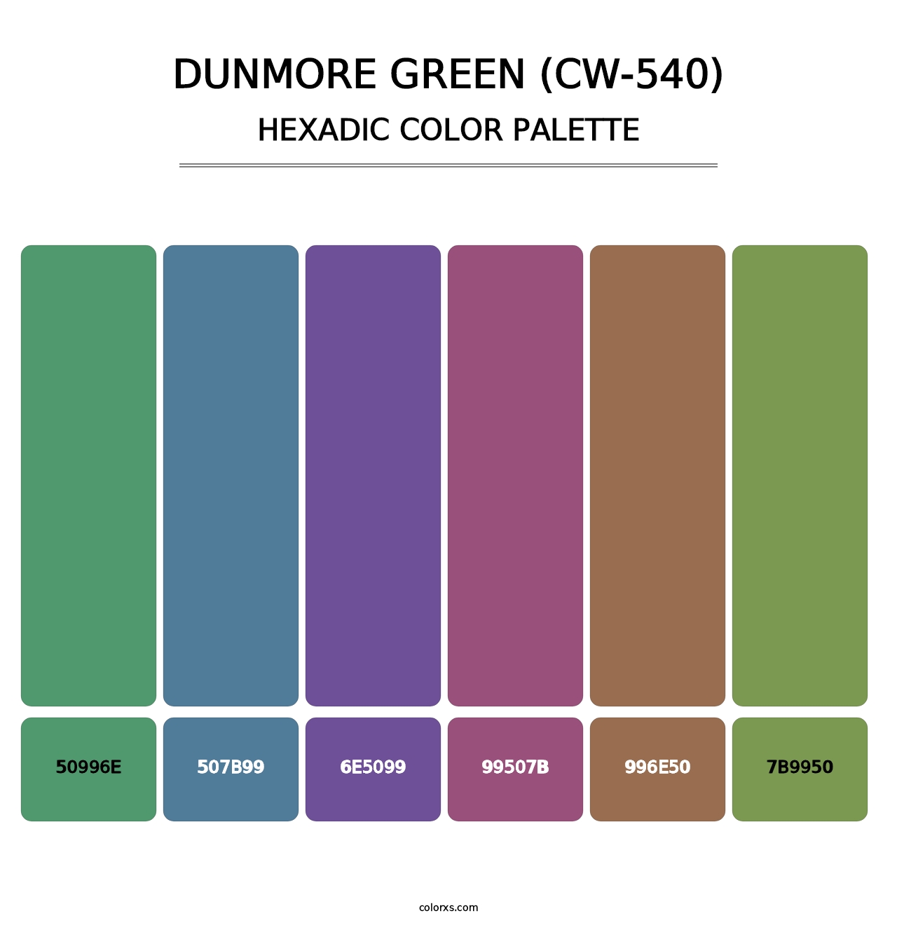 Dunmore Green (CW-540) - Hexadic Color Palette