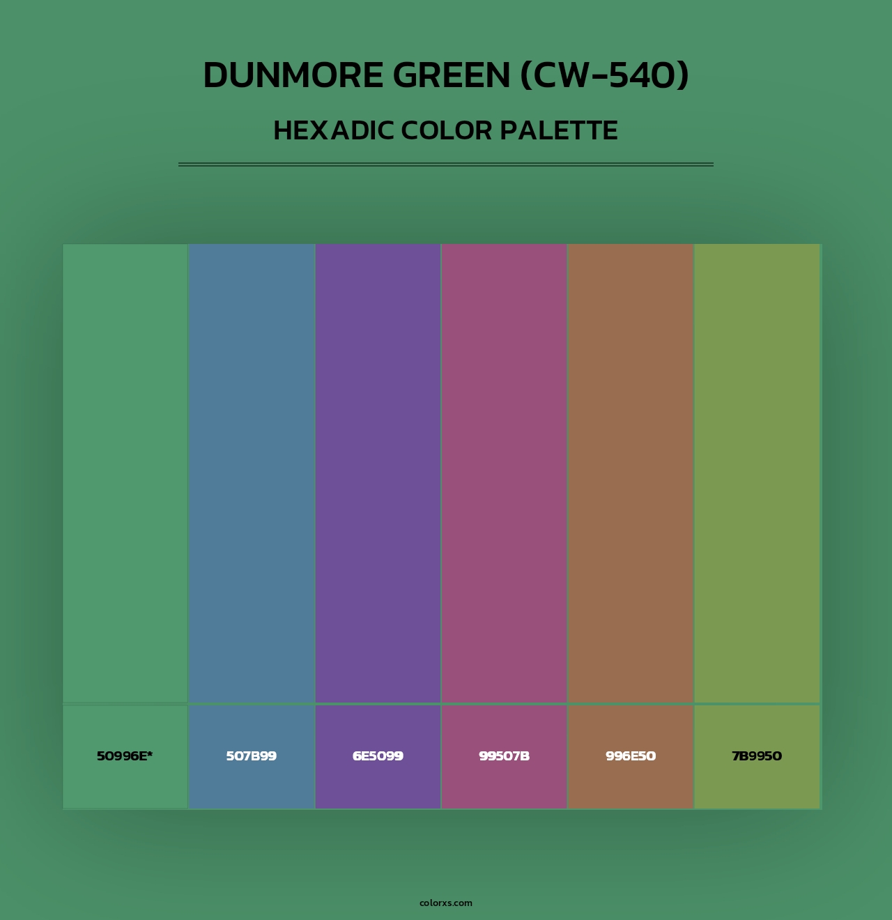 Dunmore Green (CW-540) - Hexadic Color Palette