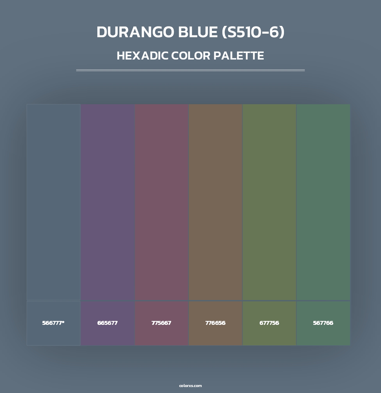 Durango Blue (S510-6) - Hexadic Color Palette