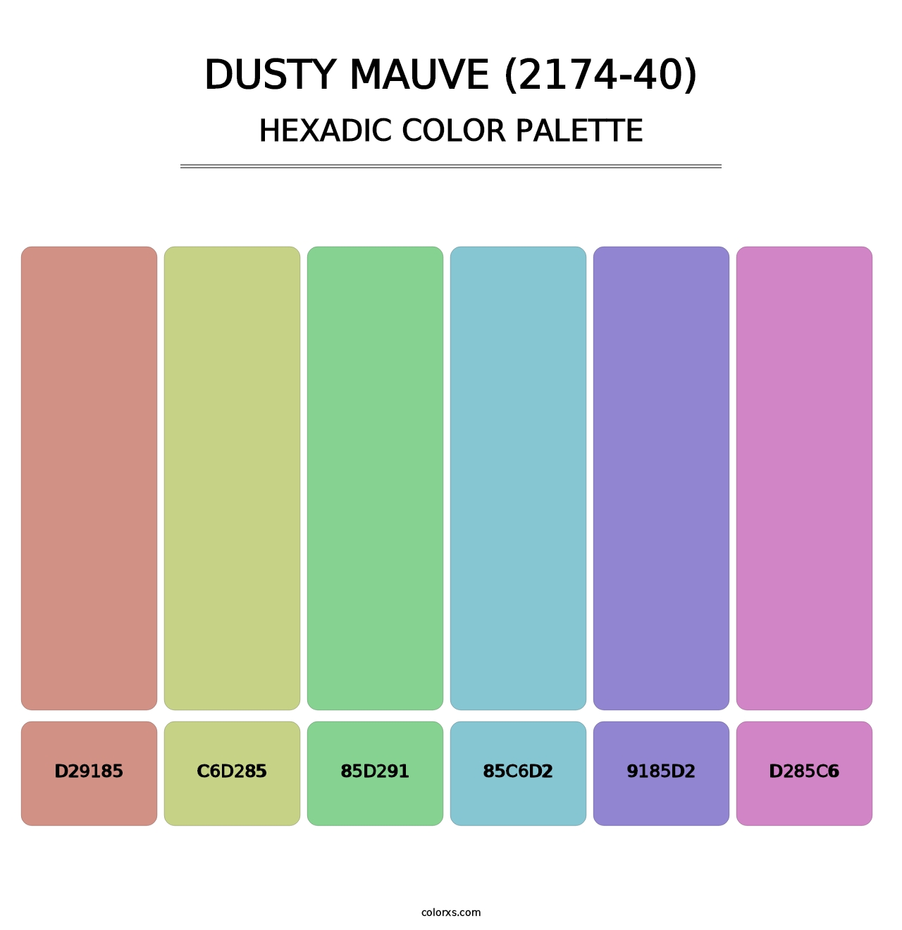 Dusty Mauve (2174-40) - Hexadic Color Palette