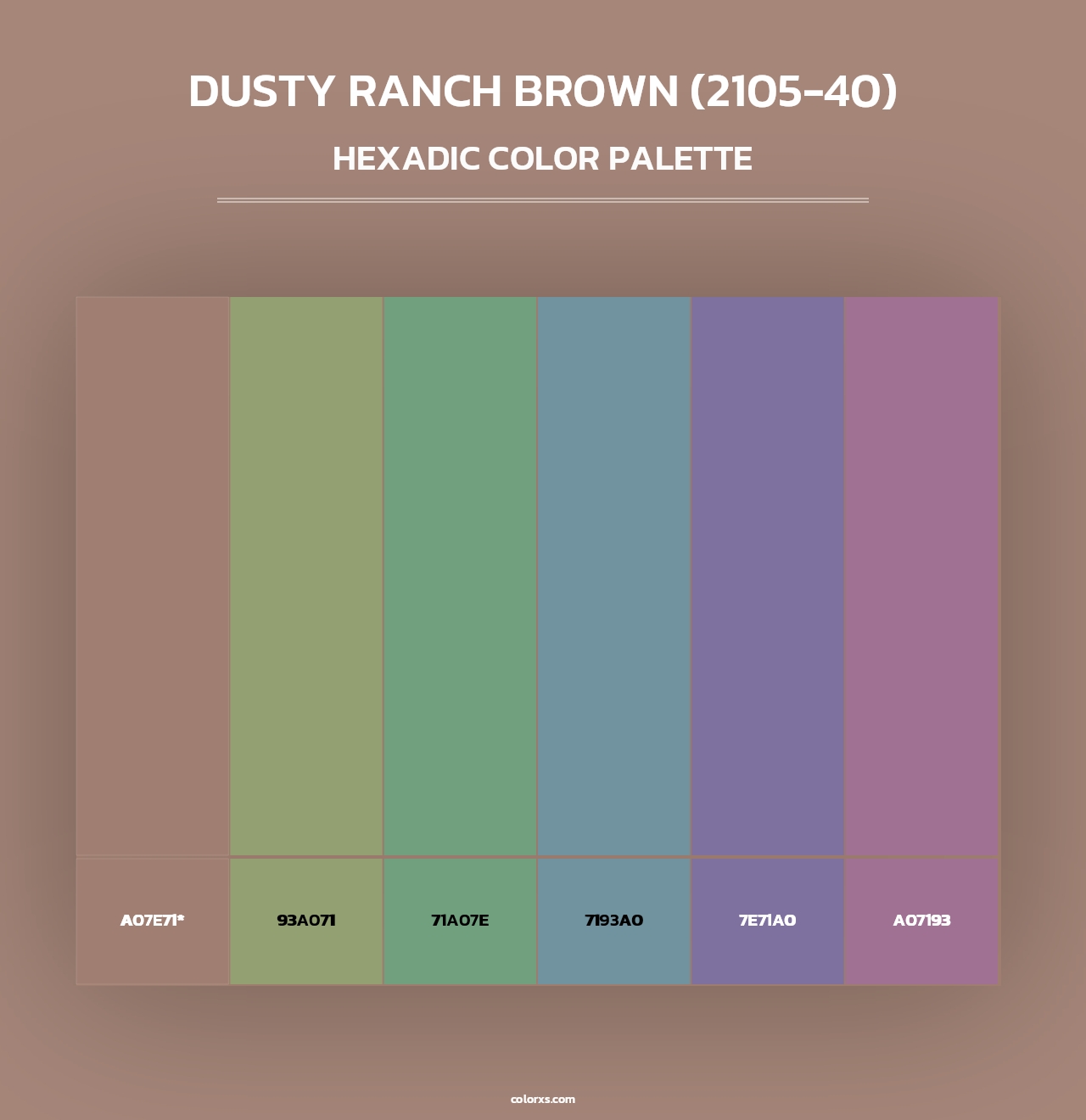Dusty Ranch Brown (2105-40) - Hexadic Color Palette
