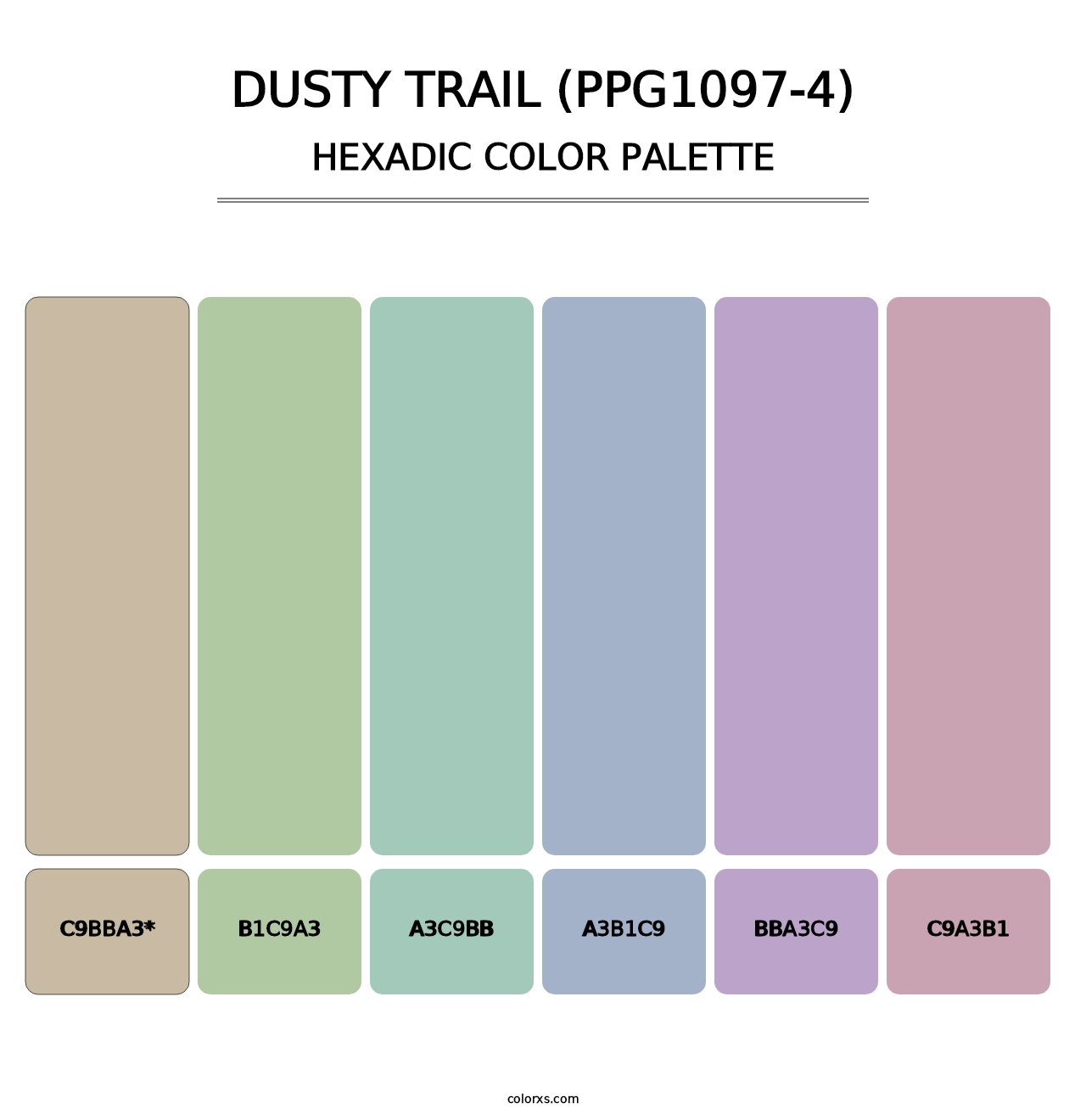 Dusty Trail (PPG1097-4) - Hexadic Color Palette