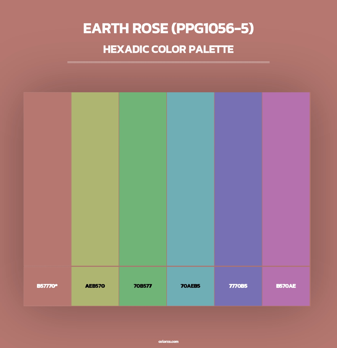 Earth Rose (PPG1056-5) - Hexadic Color Palette