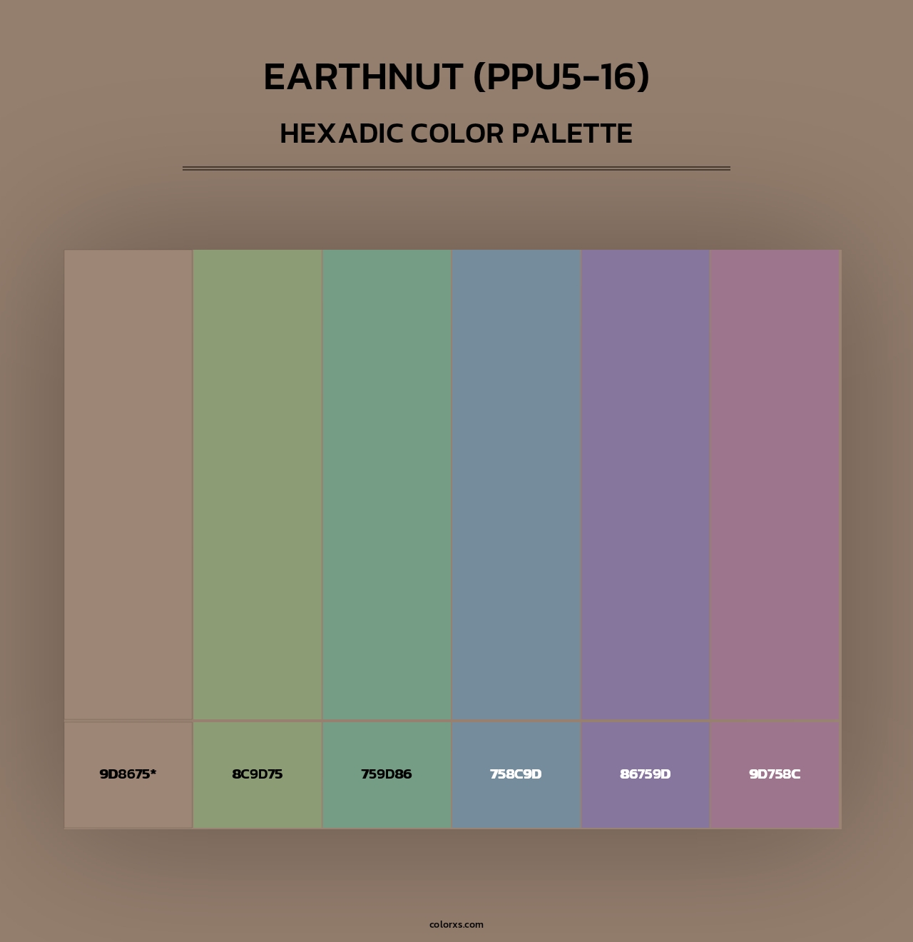 Earthnut (PPU5-16) - Hexadic Color Palette