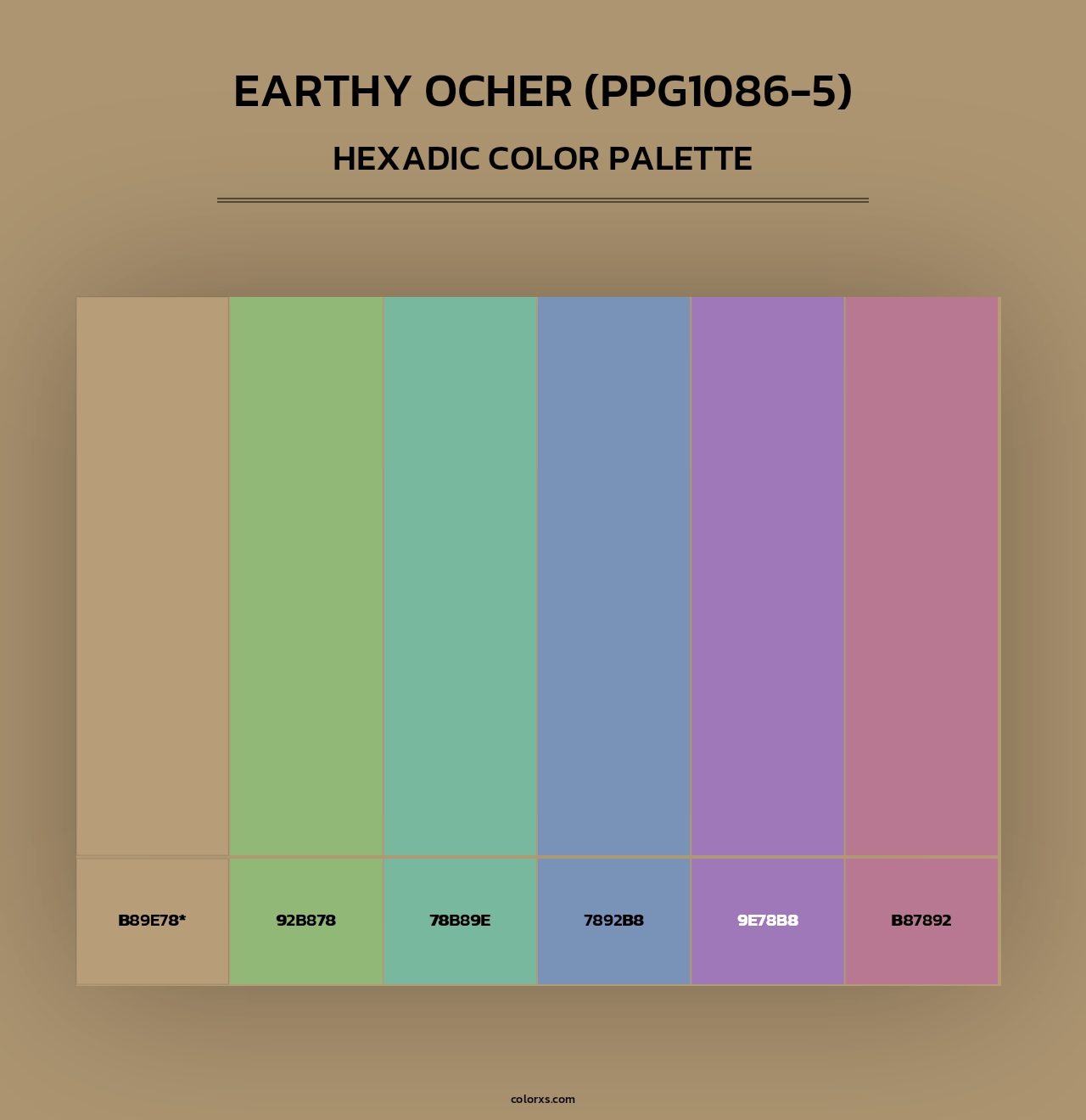 Earthy Ocher (PPG1086-5) - Hexadic Color Palette