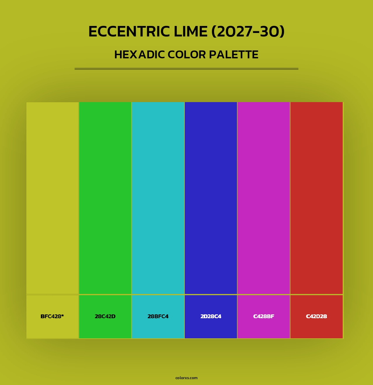Eccentric Lime (2027-30) - Hexadic Color Palette