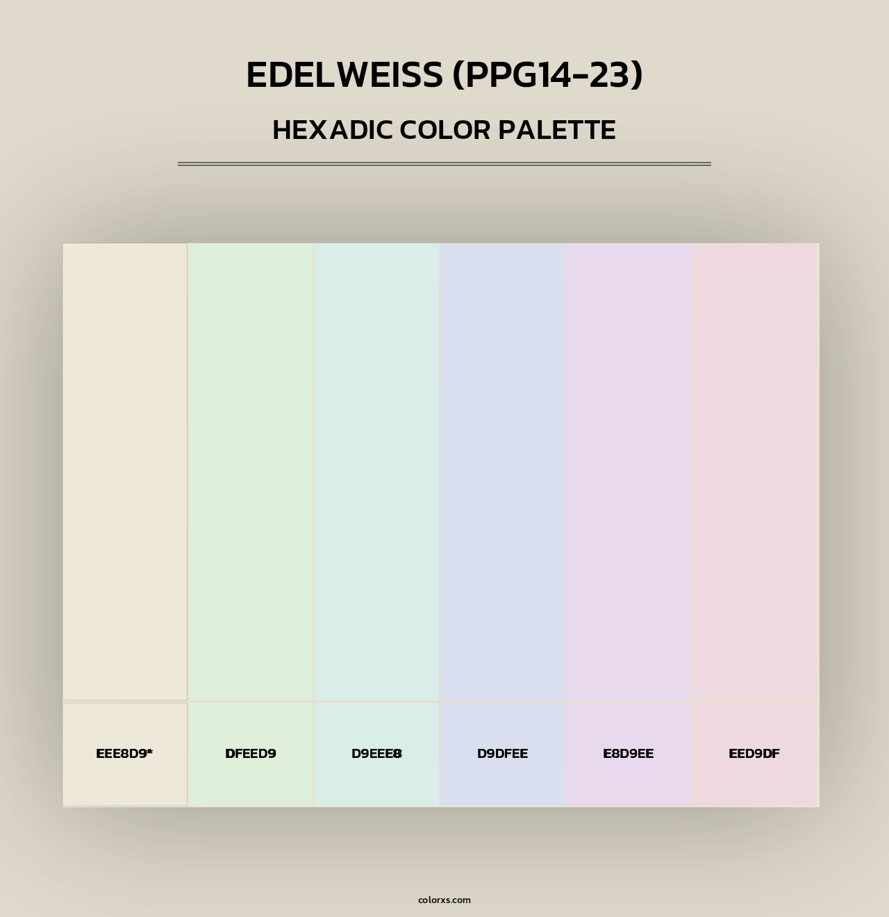 Edelweiss (PPG14-23) - Hexadic Color Palette