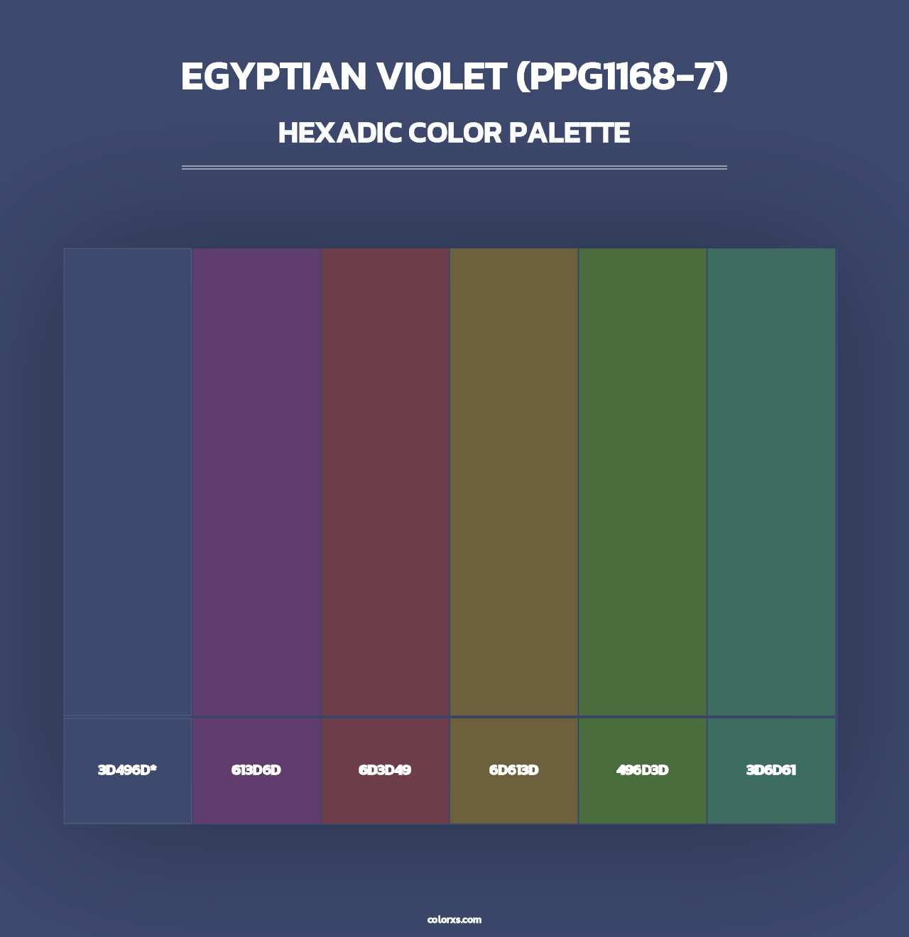 Egyptian Violet (PPG1168-7) - Hexadic Color Palette
