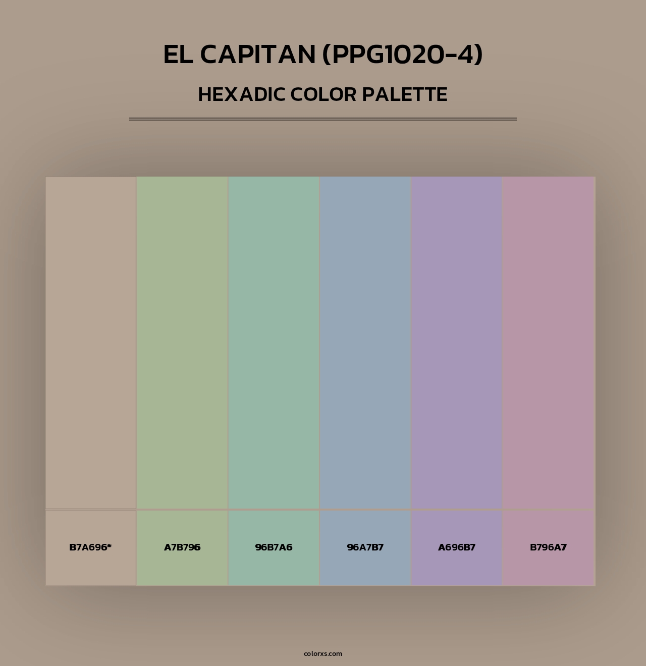 El Capitan (PPG1020-4) - Hexadic Color Palette