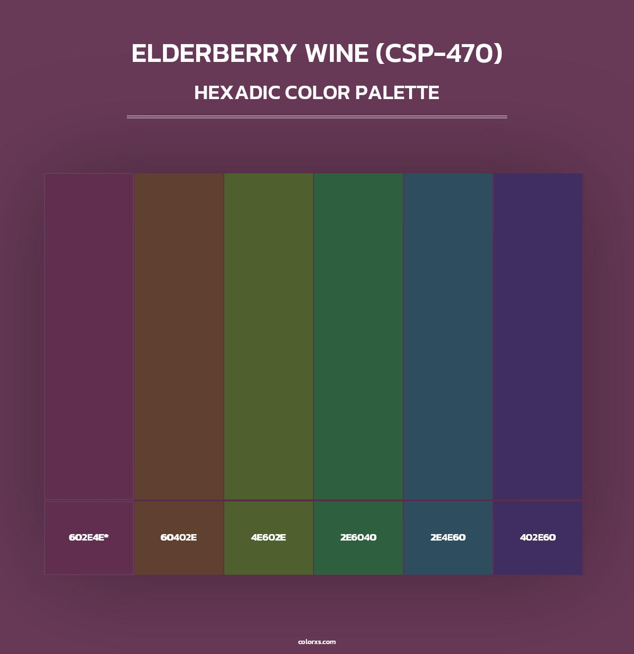 Elderberry Wine (CSP-470) - Hexadic Color Palette