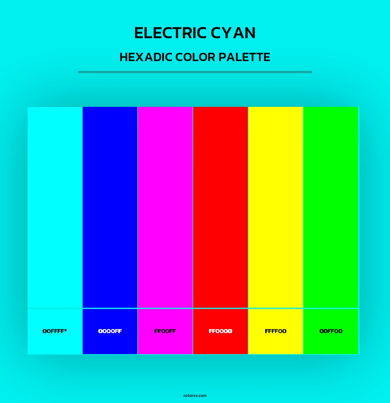 Electric Cyan - Hexadic Color Palette
