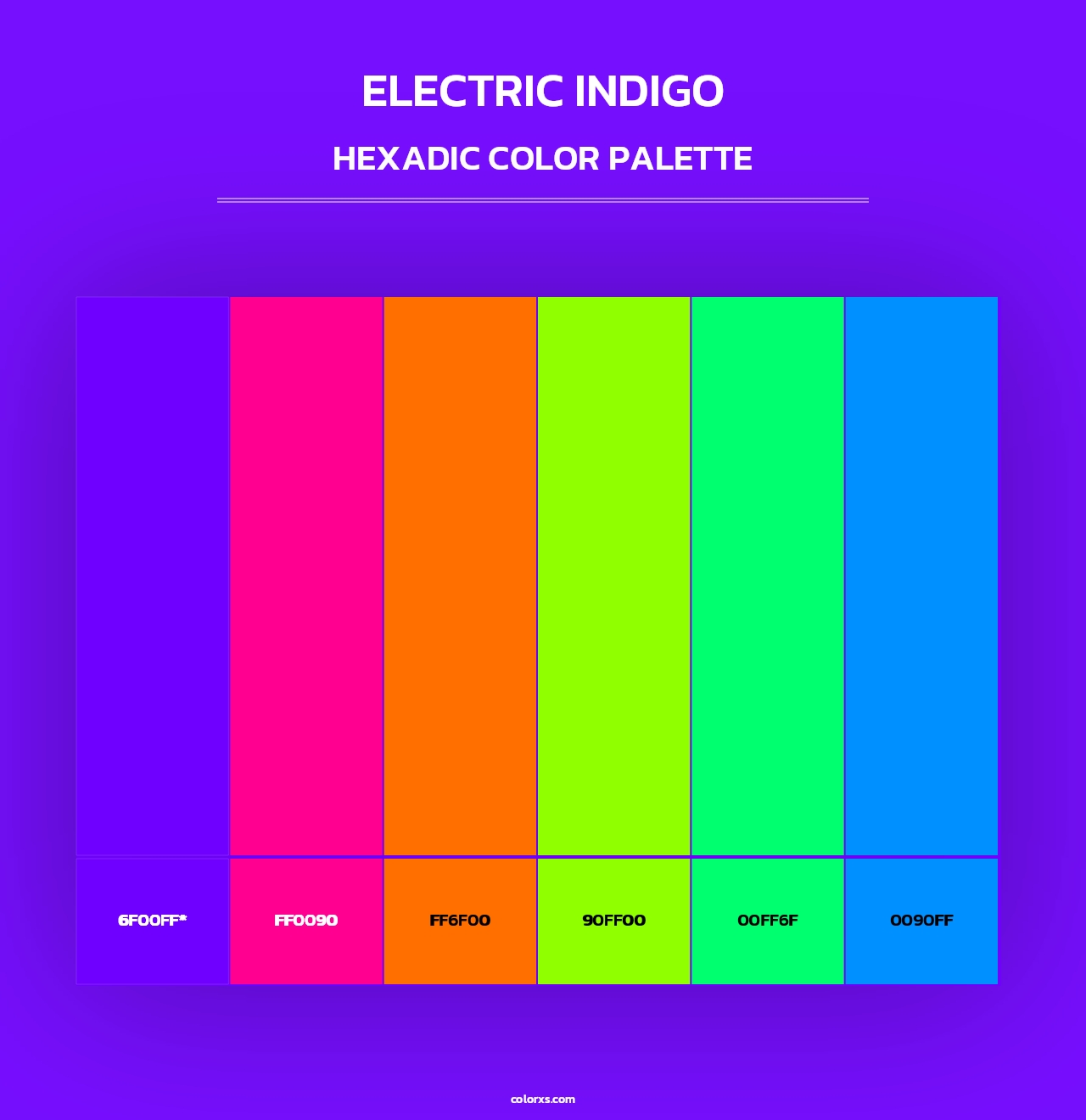 Electric indigo - Hexadic Color Palette