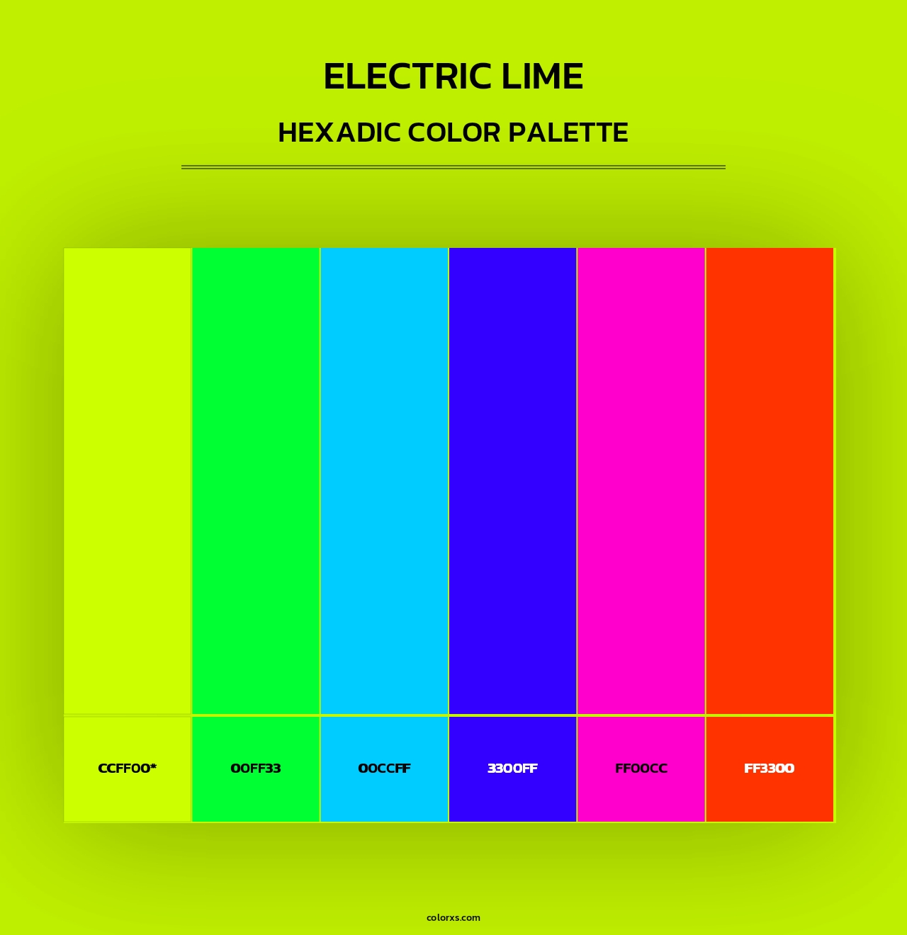 Electric Lime - Hexadic Color Palette