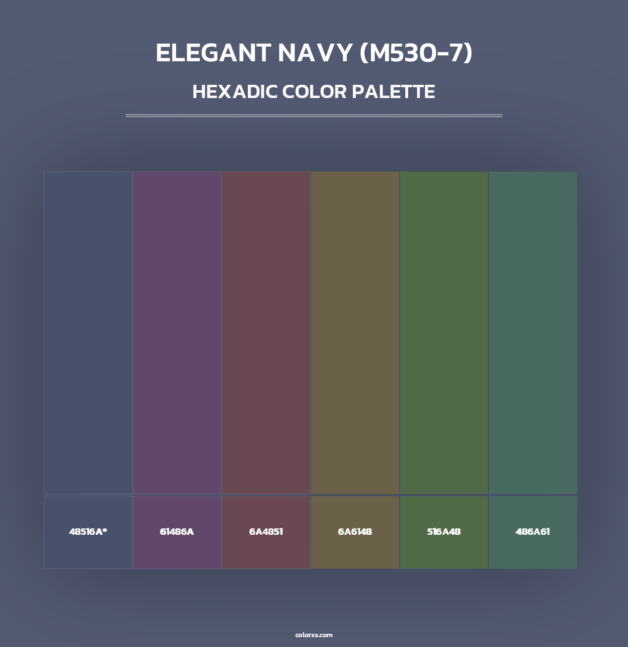 Elegant Navy (M530-7) - Hexadic Color Palette