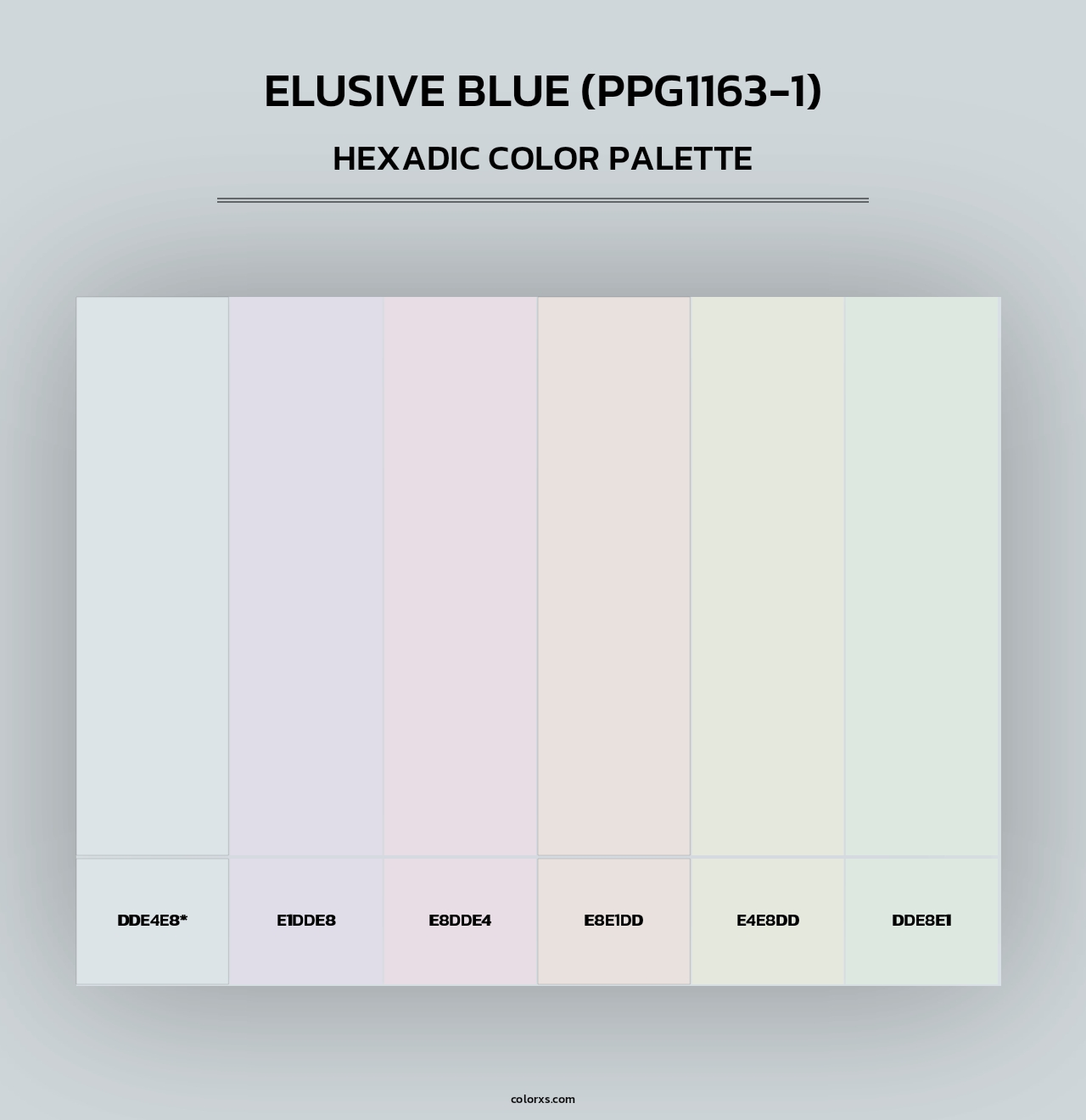 Elusive Blue (PPG1163-1) - Hexadic Color Palette