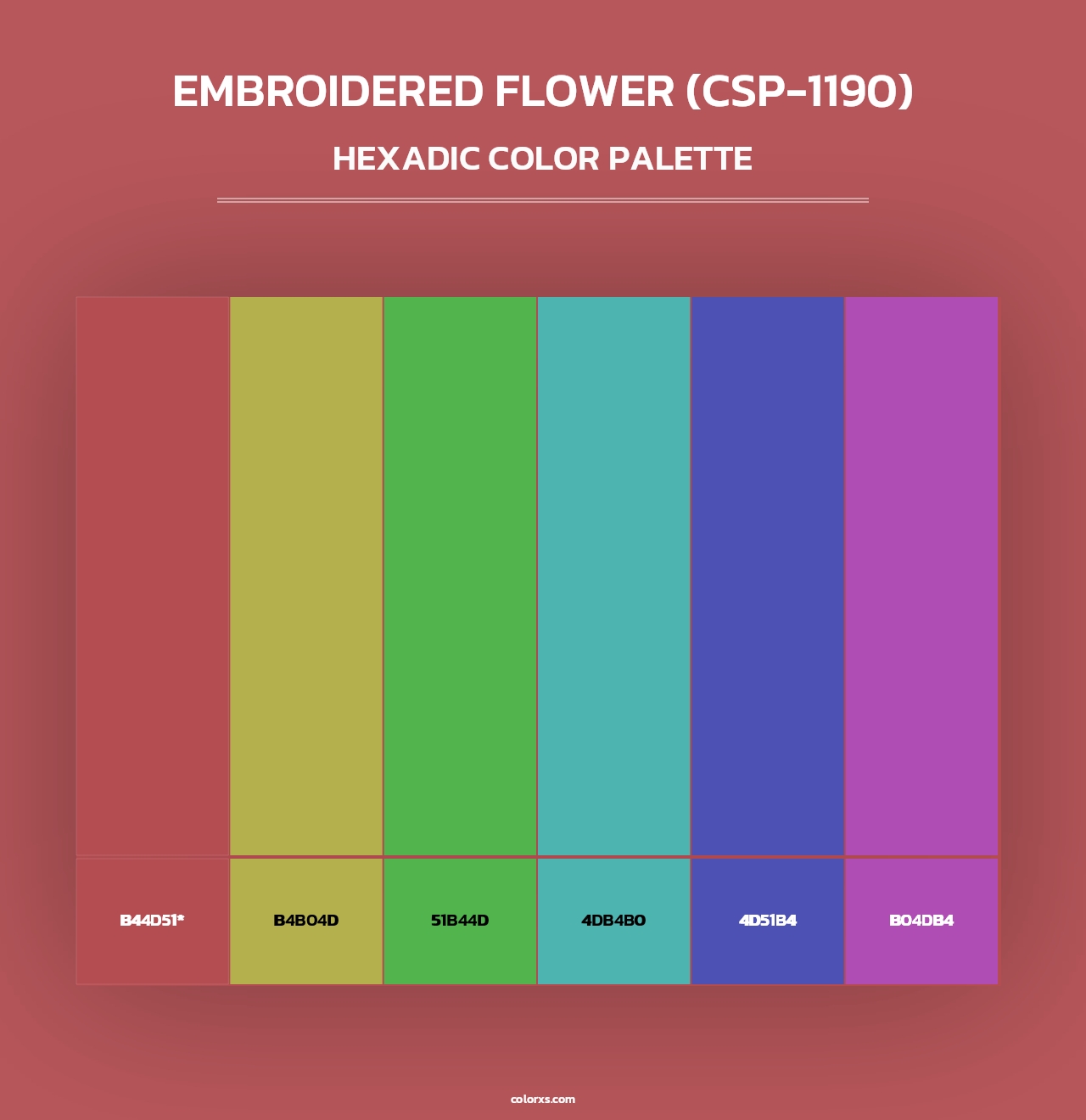 Embroidered Flower (CSP-1190) - Hexadic Color Palette