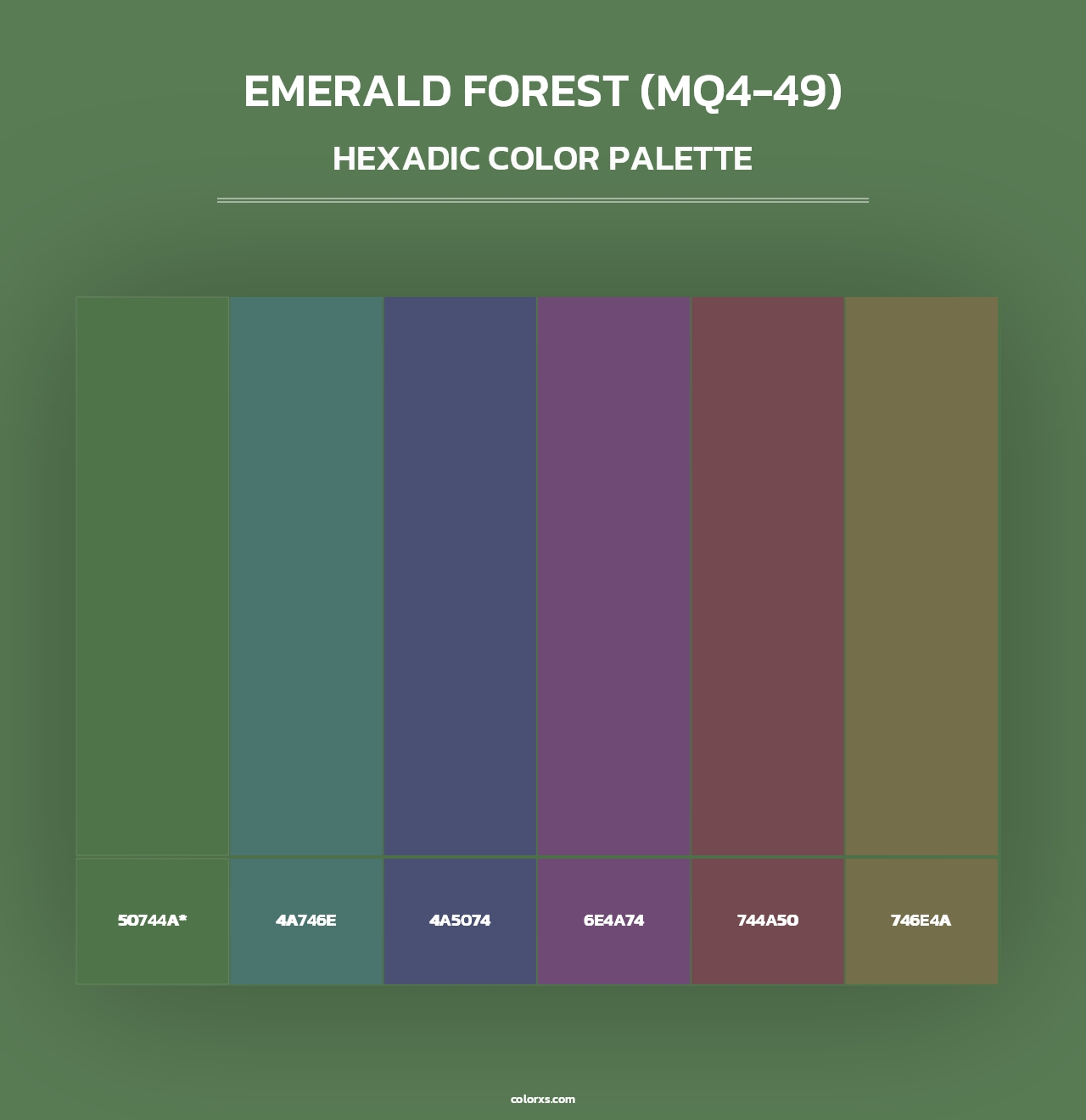 Emerald Forest (MQ4-49) - Hexadic Color Palette