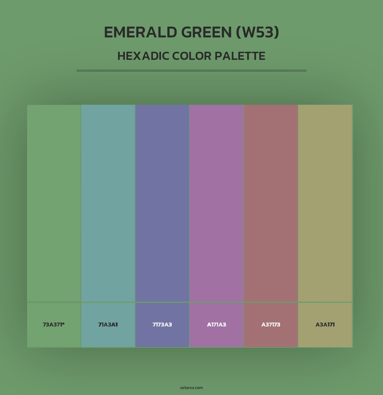 Emerald Green (W53) - Hexadic Color Palette