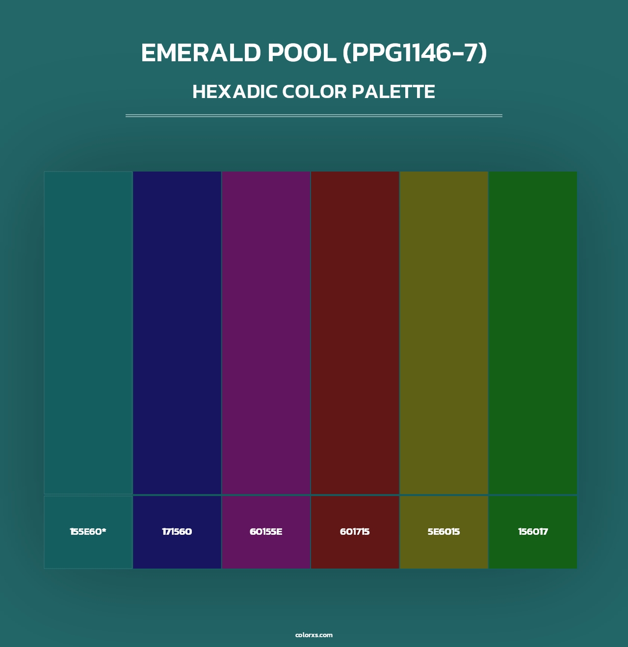 Emerald Pool (PPG1146-7) - Hexadic Color Palette
