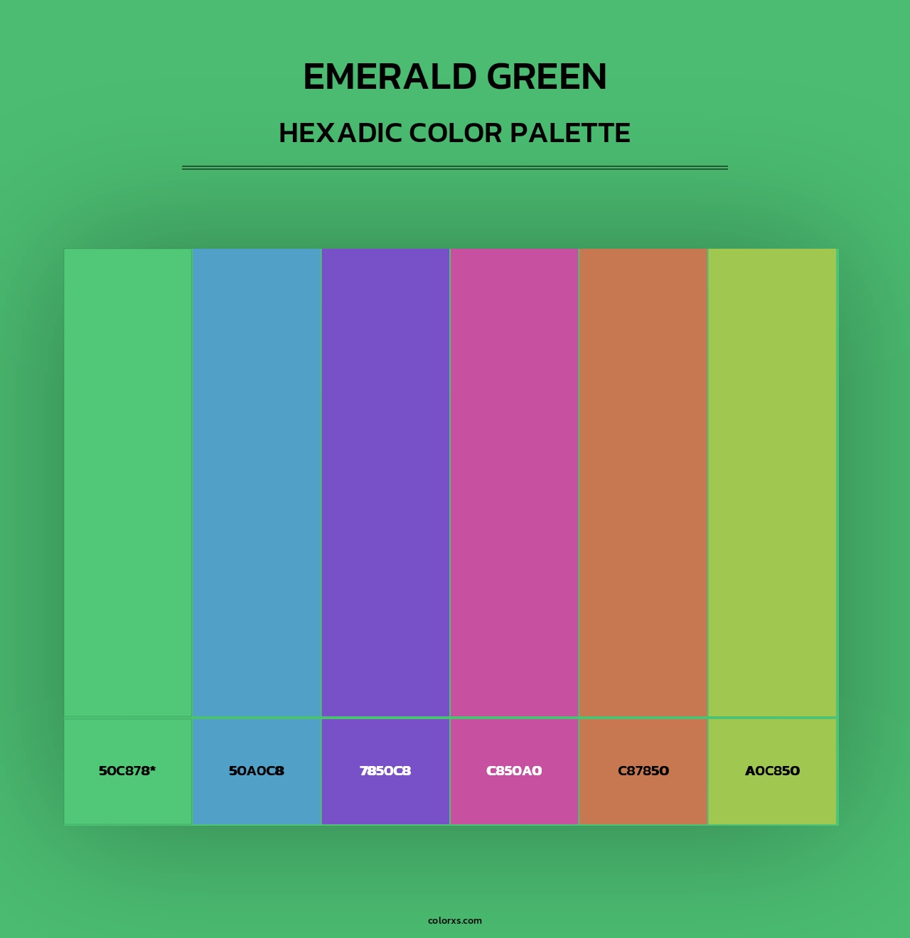 Emerald Green - Hexadic Color Palette
