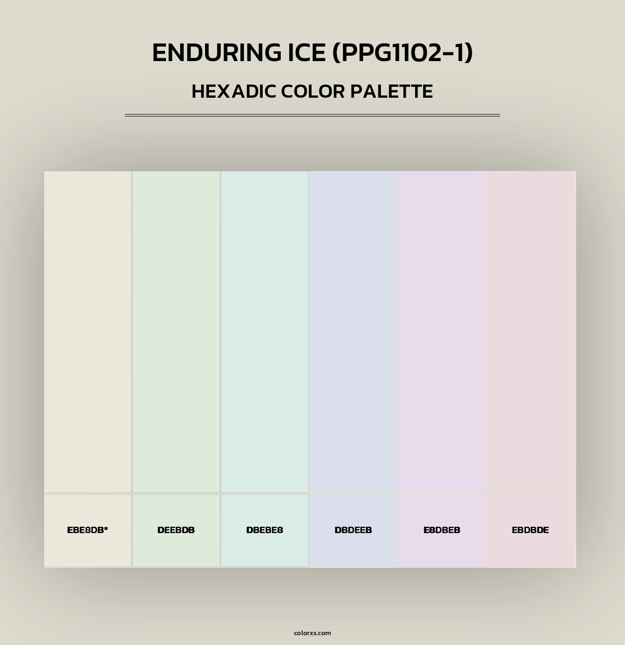 Enduring Ice (PPG1102-1) - Hexadic Color Palette
