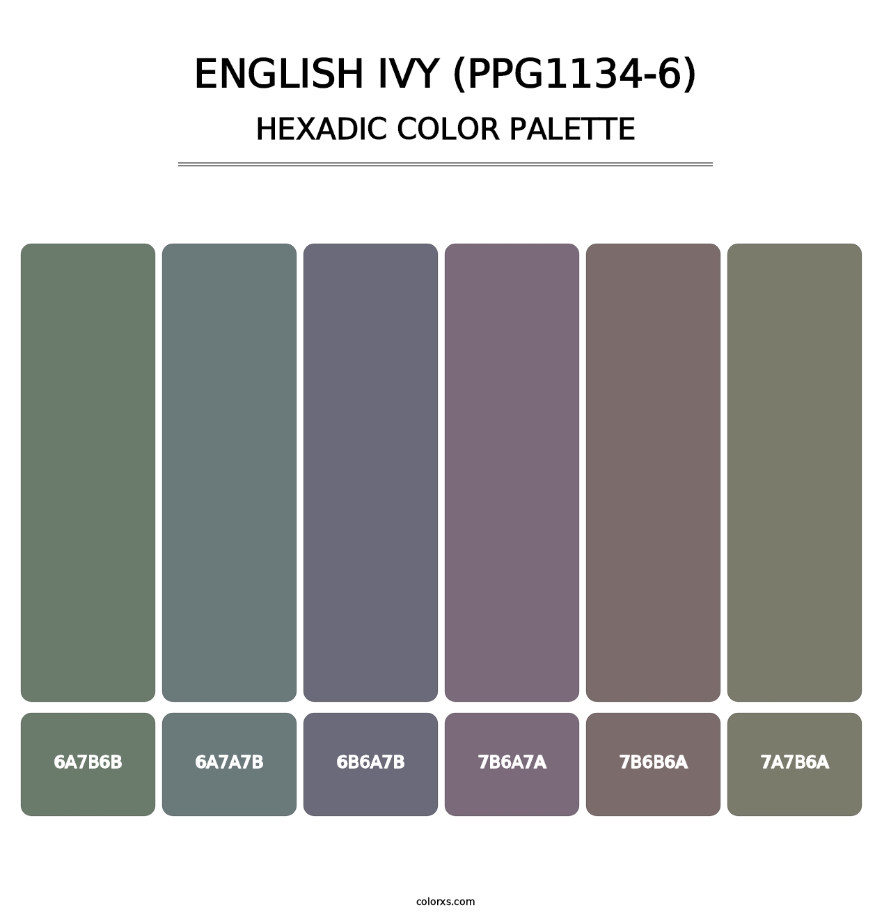 English Ivy (PPG1134-6) - Hexadic Color Palette