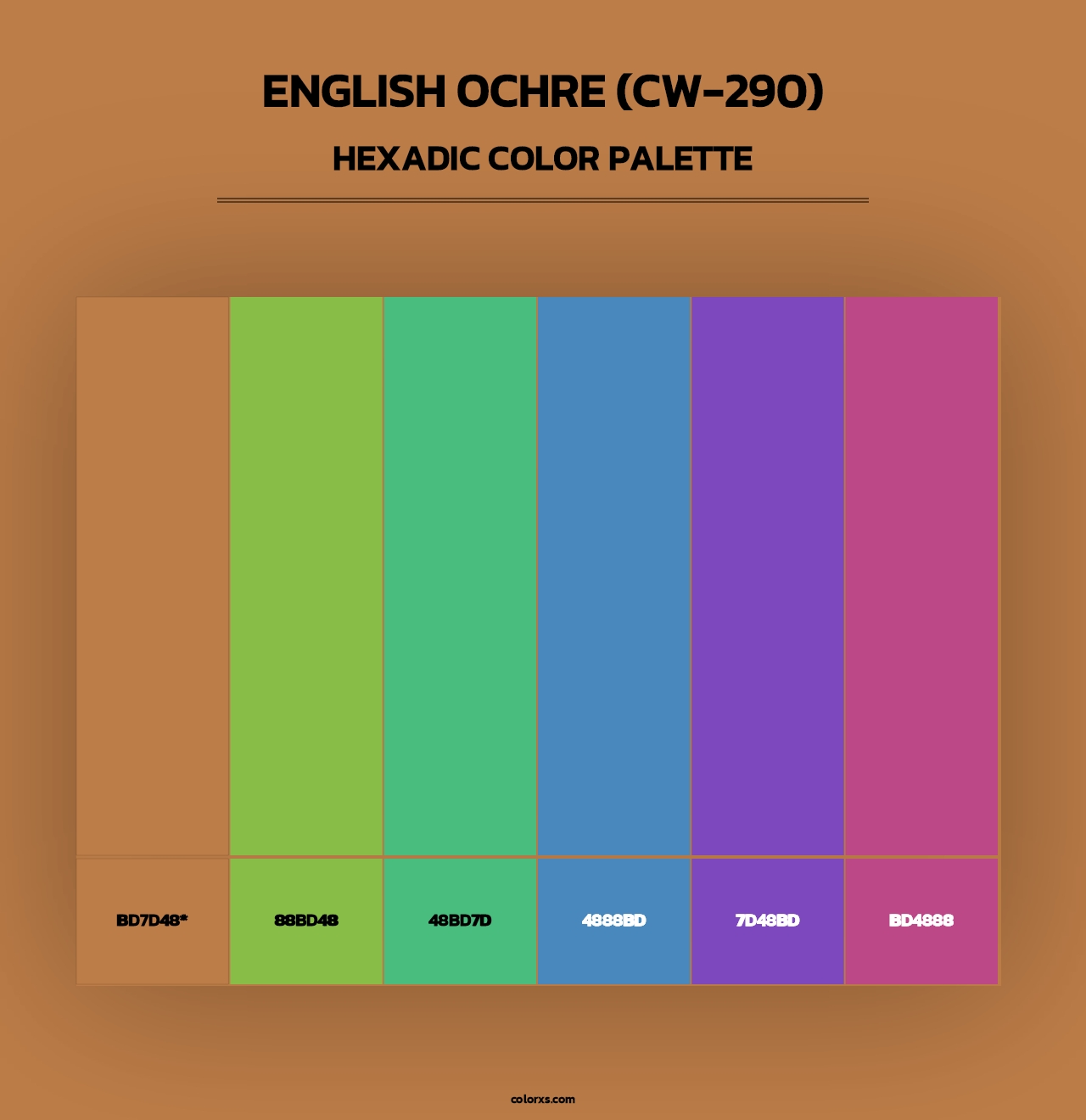 English Ochre (CW-290) - Hexadic Color Palette