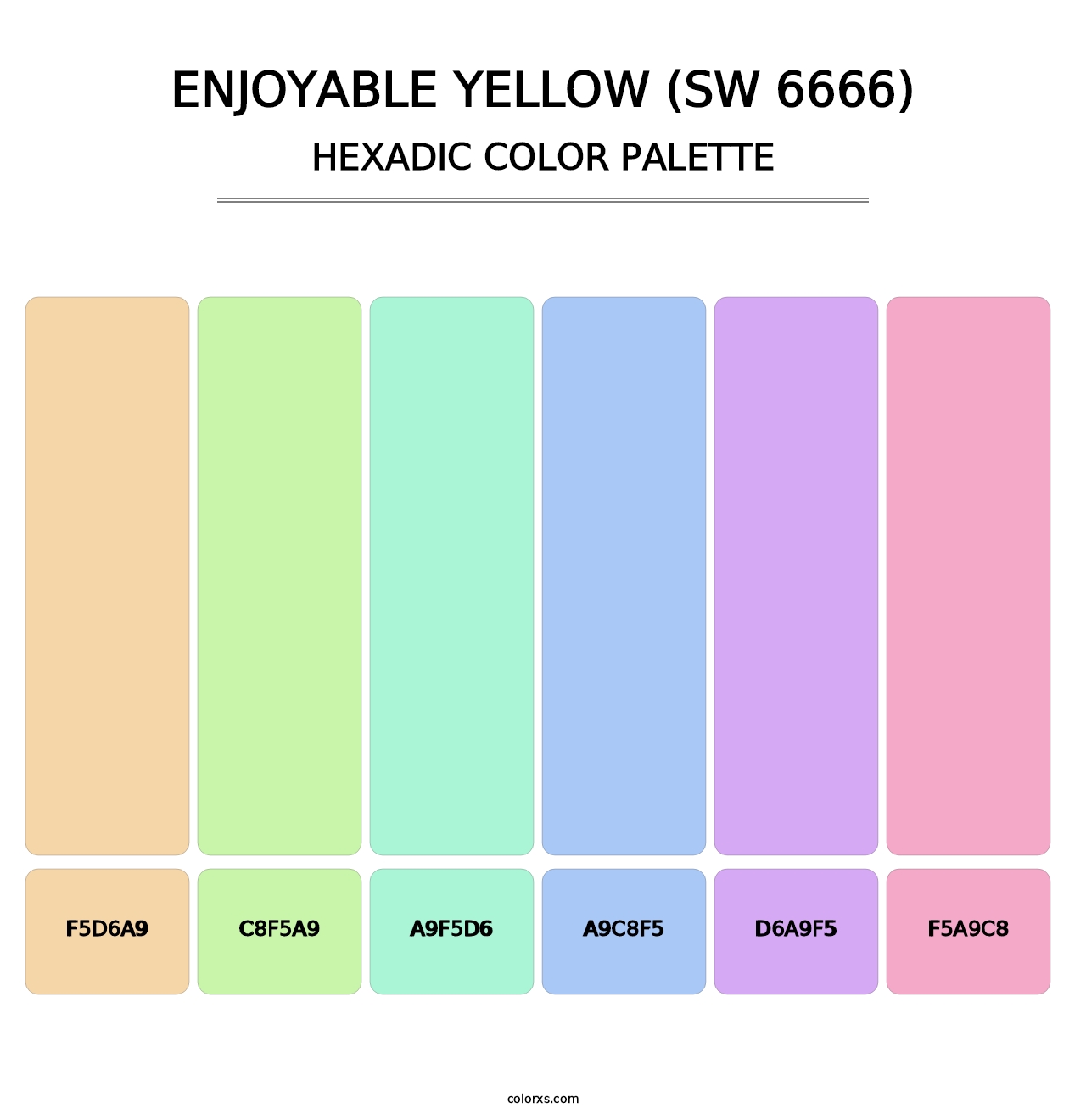Enjoyable Yellow (SW 6666) - Hexadic Color Palette