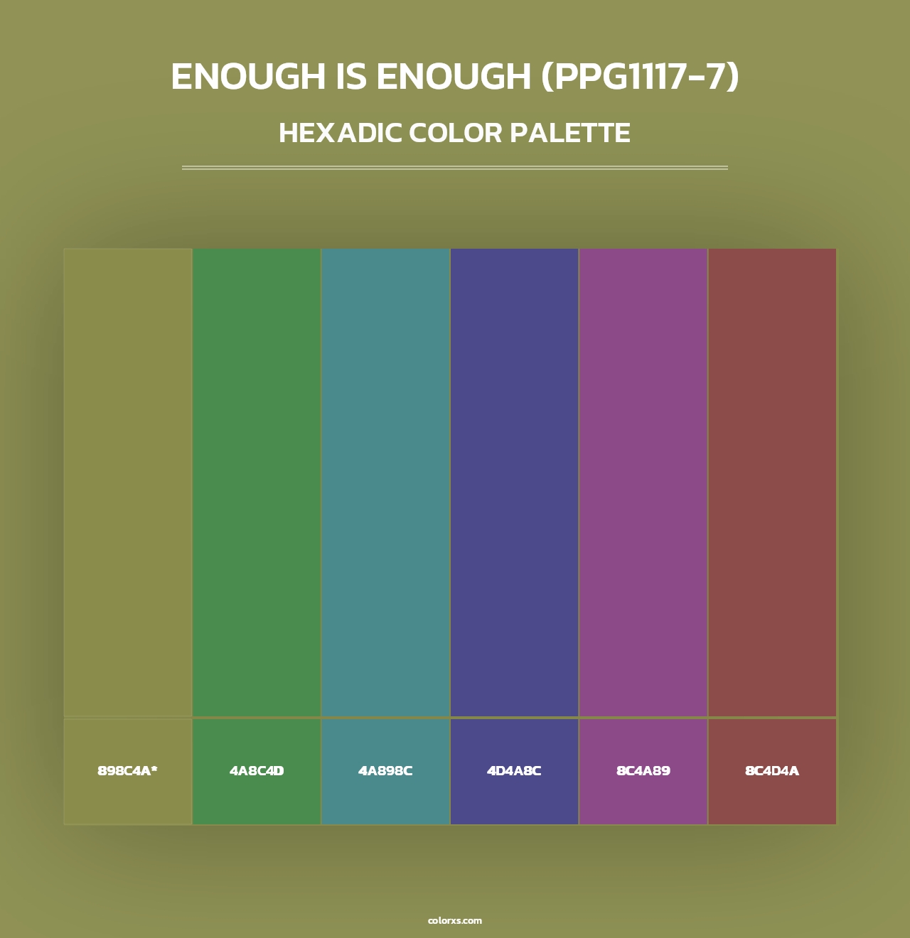 Enough Is Enough (PPG1117-7) - Hexadic Color Palette