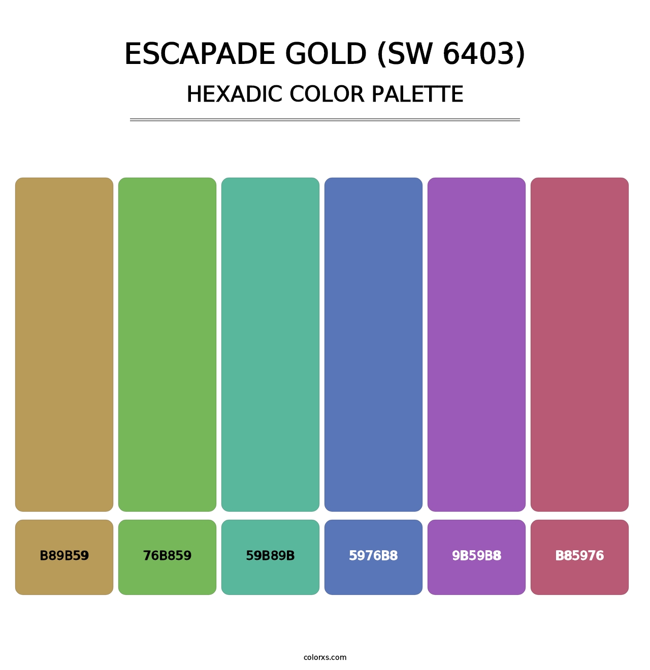 Escapade Gold (SW 6403) - Hexadic Color Palette