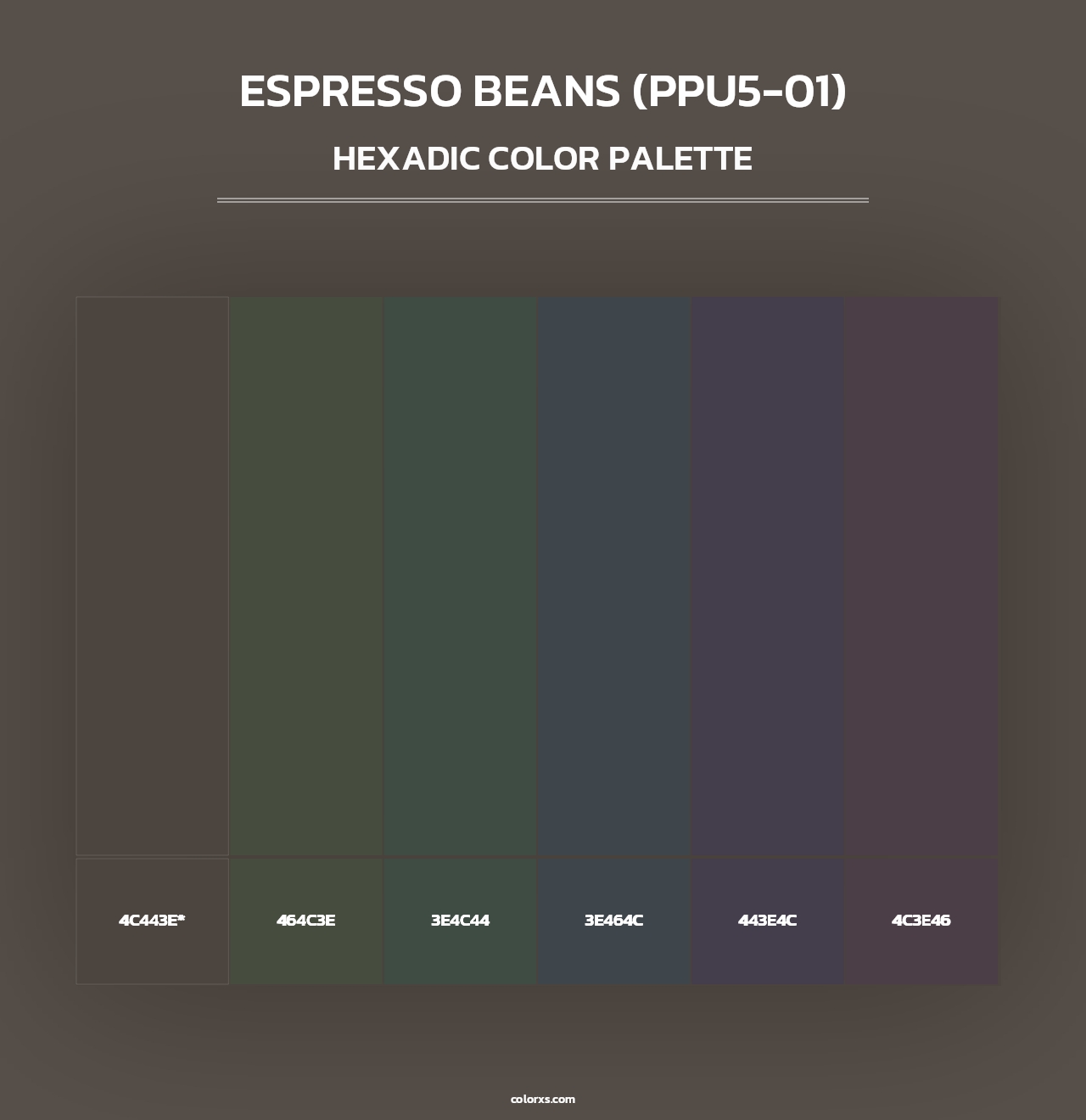 Espresso Beans (PPU5-01) - Hexadic Color Palette
