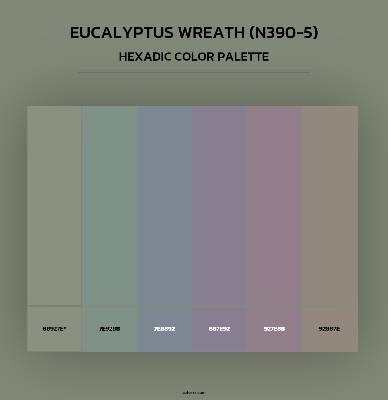 Eucalyptus Wreath (N390-5) - Hexadic Color Palette