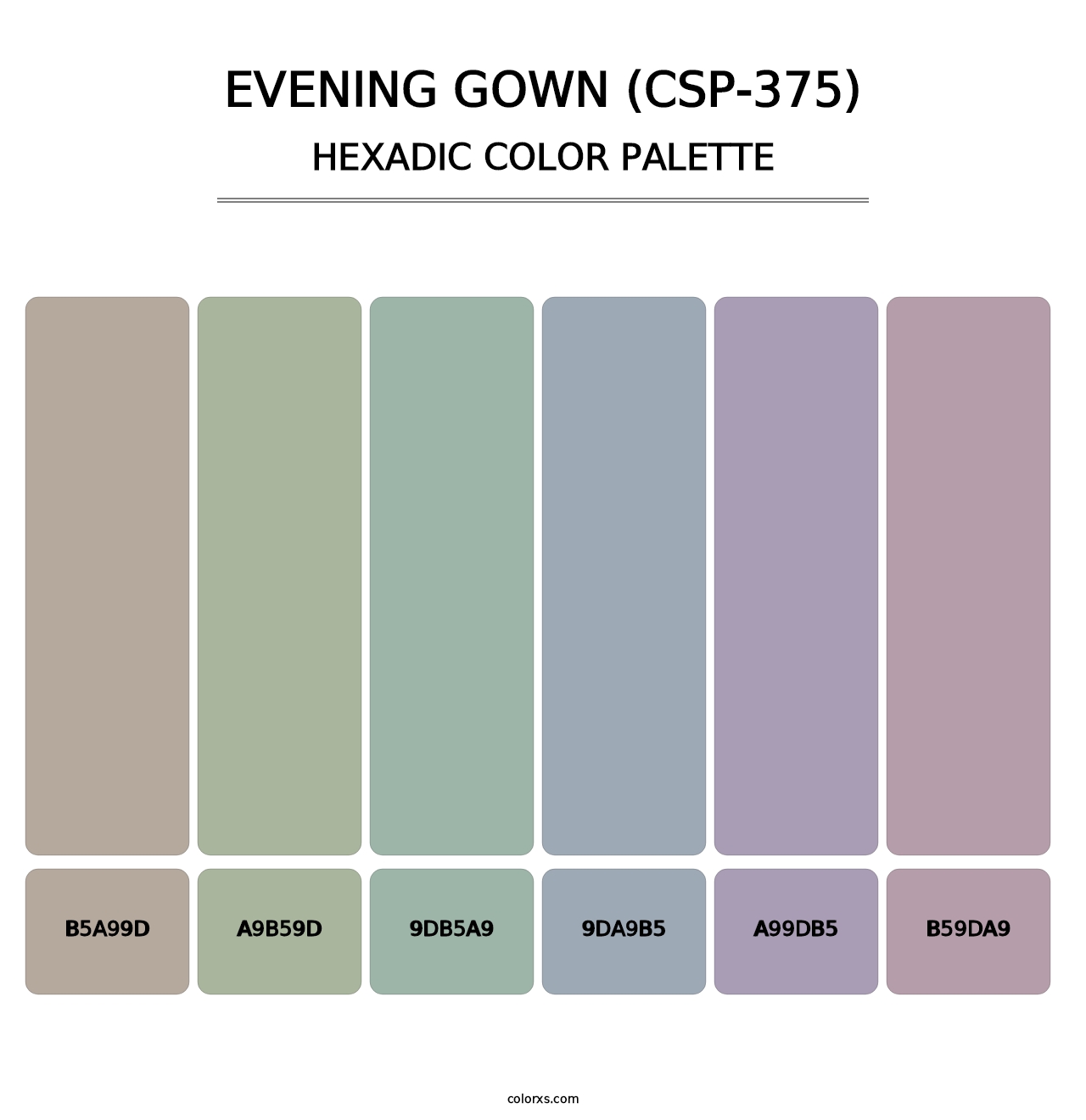 Evening Gown (CSP-375) - Hexadic Color Palette