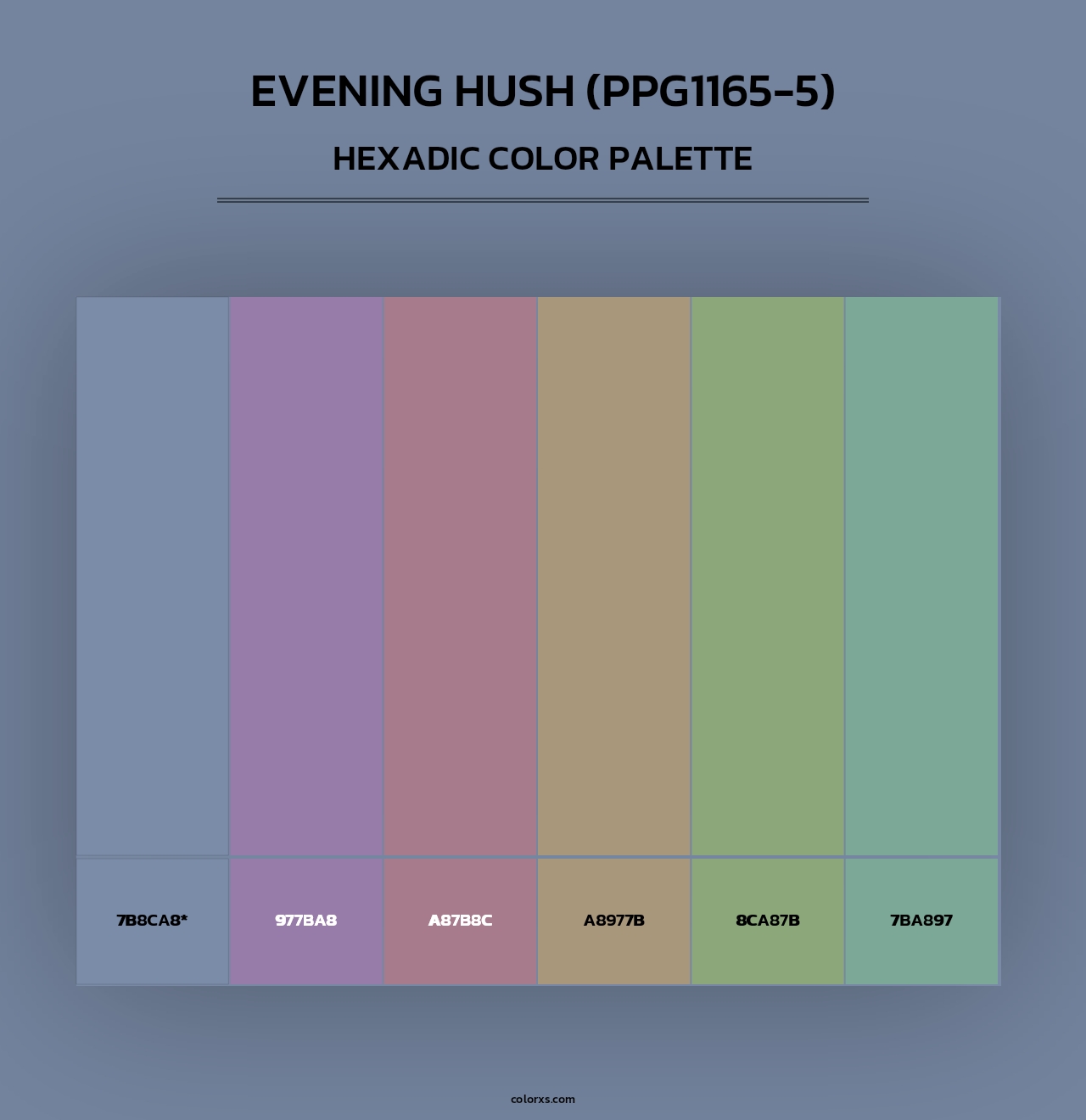 Evening Hush (PPG1165-5) - Hexadic Color Palette