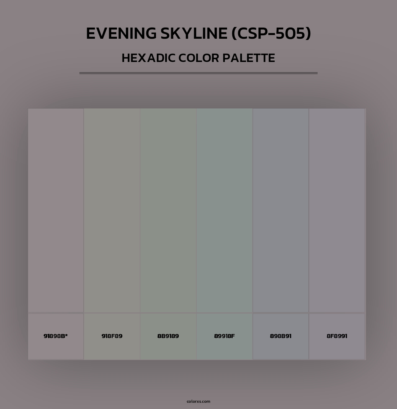 Evening Skyline (CSP-505) - Hexadic Color Palette