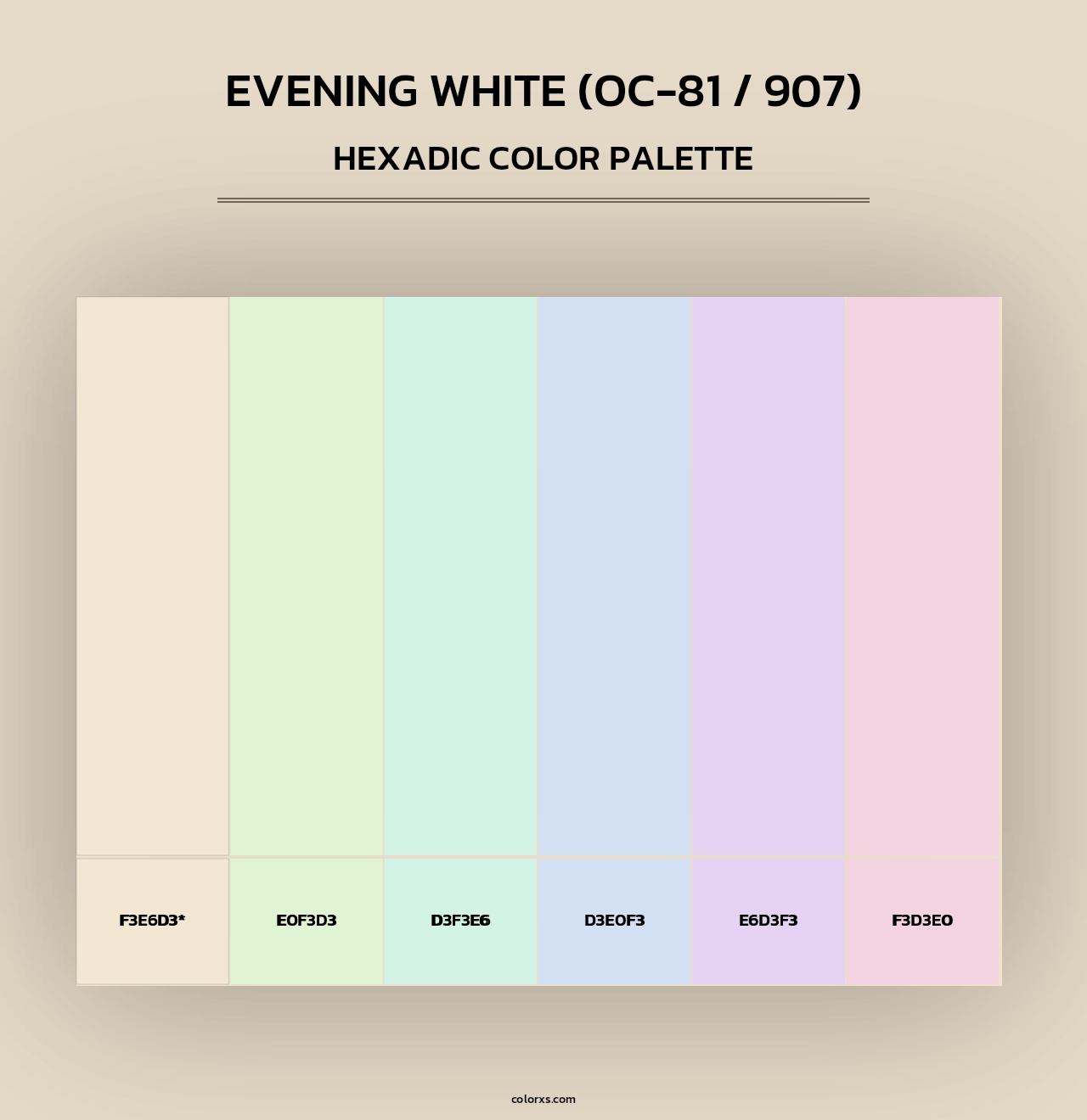 Evening White (OC-81 / 907) - Hexadic Color Palette