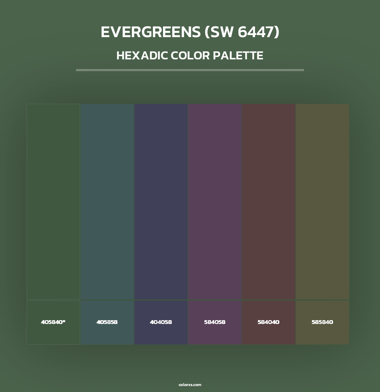 Evergreens (SW 6447) - Hexadic Color Palette