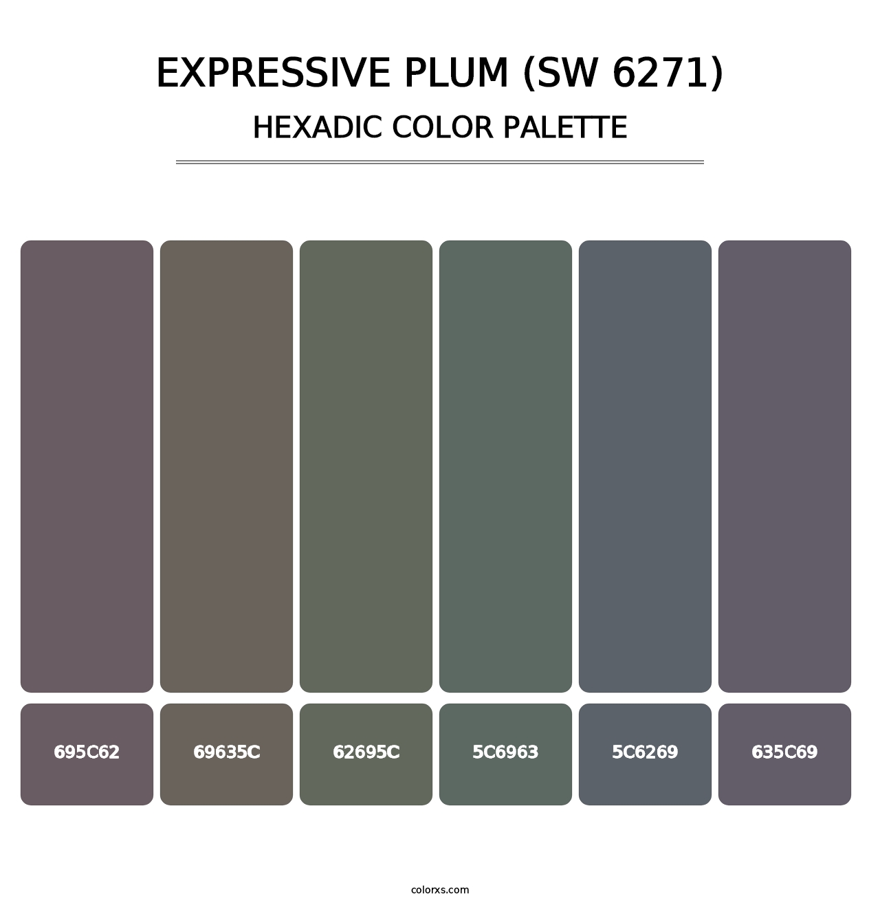 Expressive Plum (SW 6271) - Hexadic Color Palette