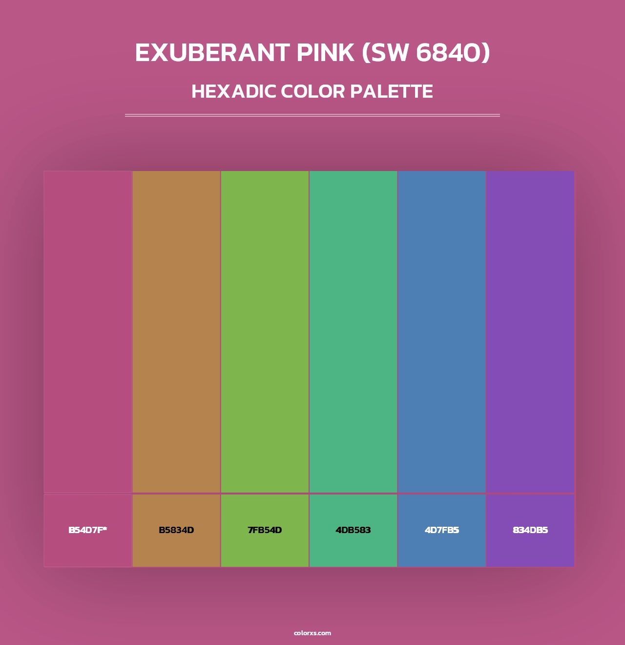 Exuberant Pink (SW 6840) - Hexadic Color Palette