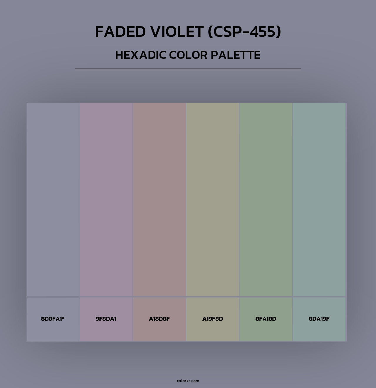 Faded Violet (CSP-455) - Hexadic Color Palette