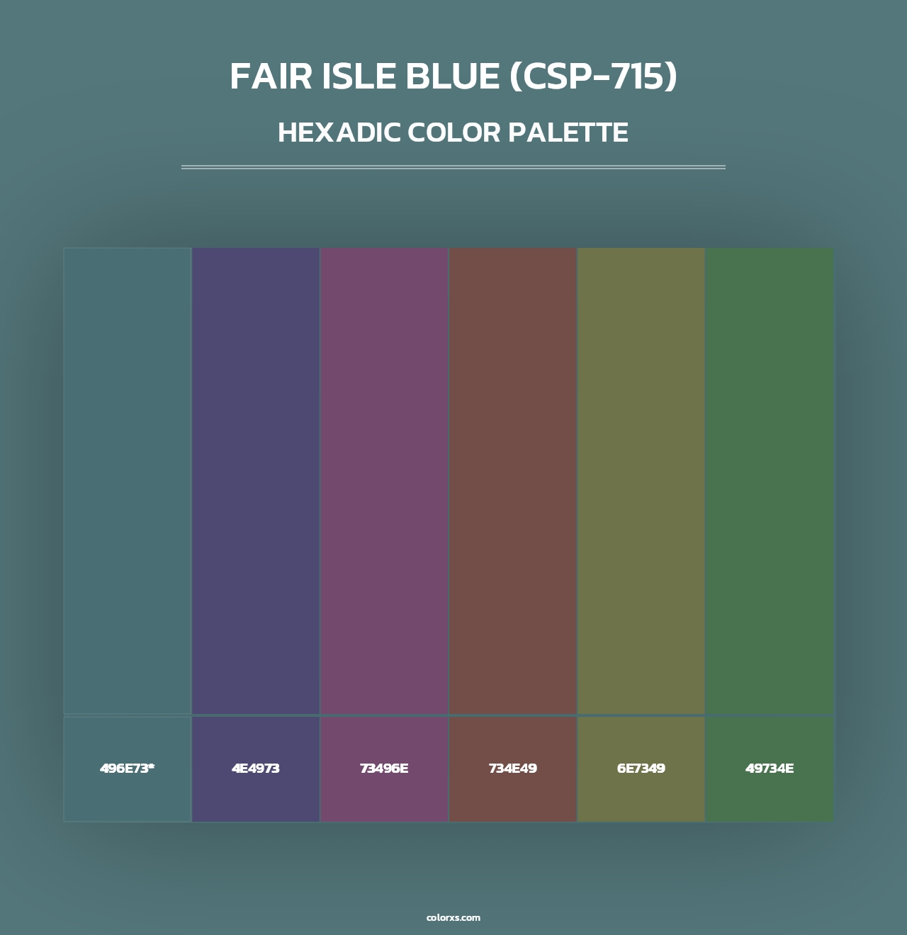 Fair Isle Blue (CSP-715) - Hexadic Color Palette