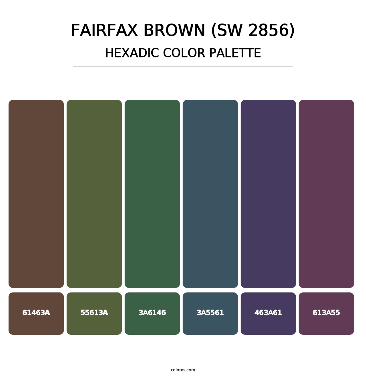 Fairfax Brown (SW 2856) - Hexadic Color Palette