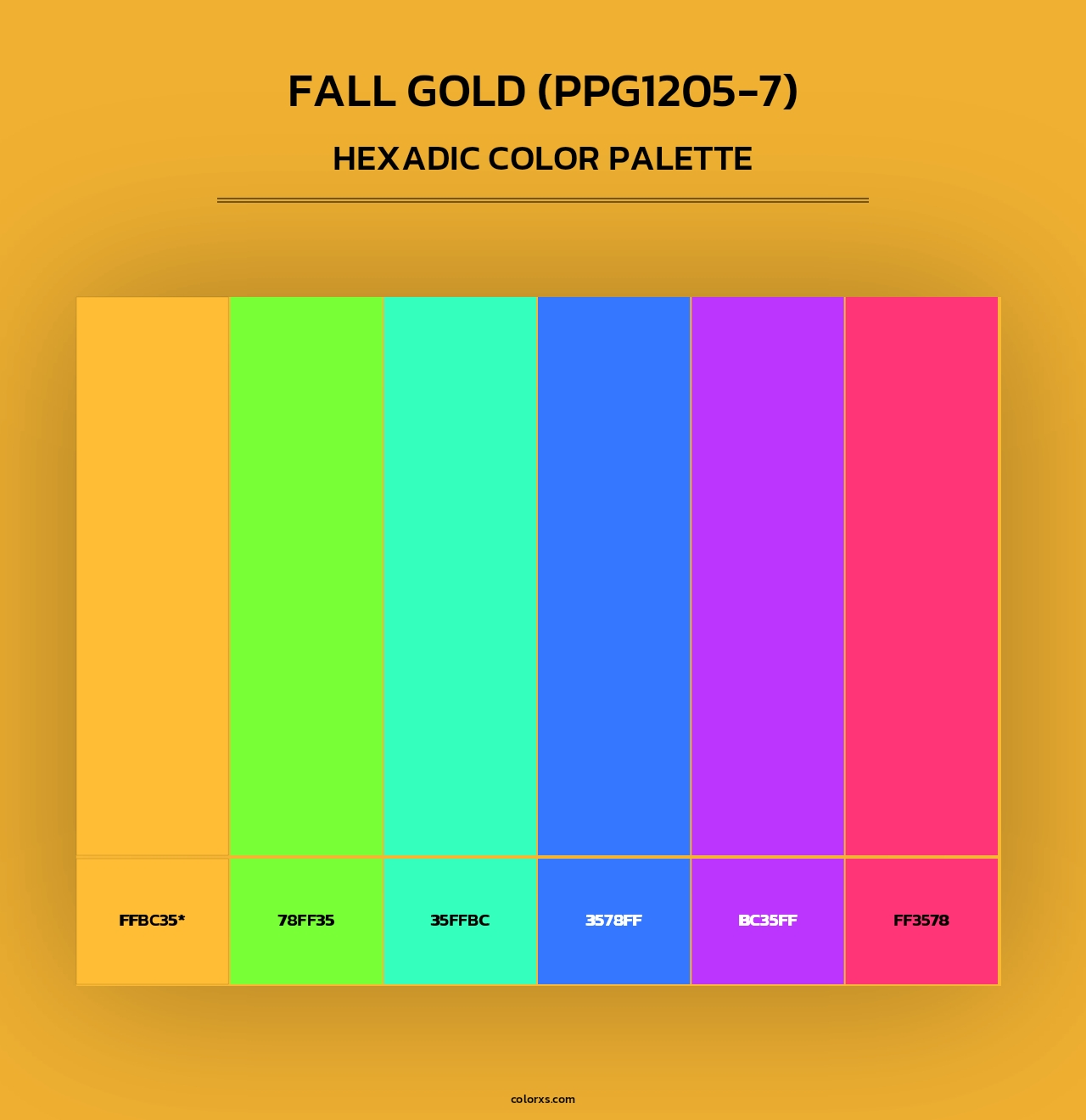 Fall Gold (PPG1205-7) - Hexadic Color Palette