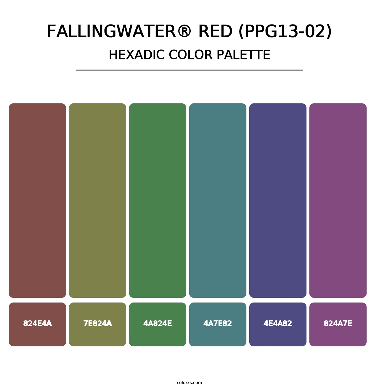 Fallingwater® Red (PPG13-02) - Hexadic Color Palette