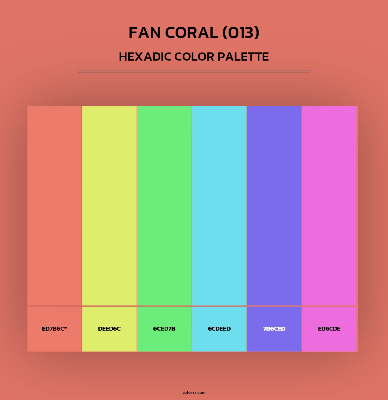 Fan Coral (013) - Hexadic Color Palette