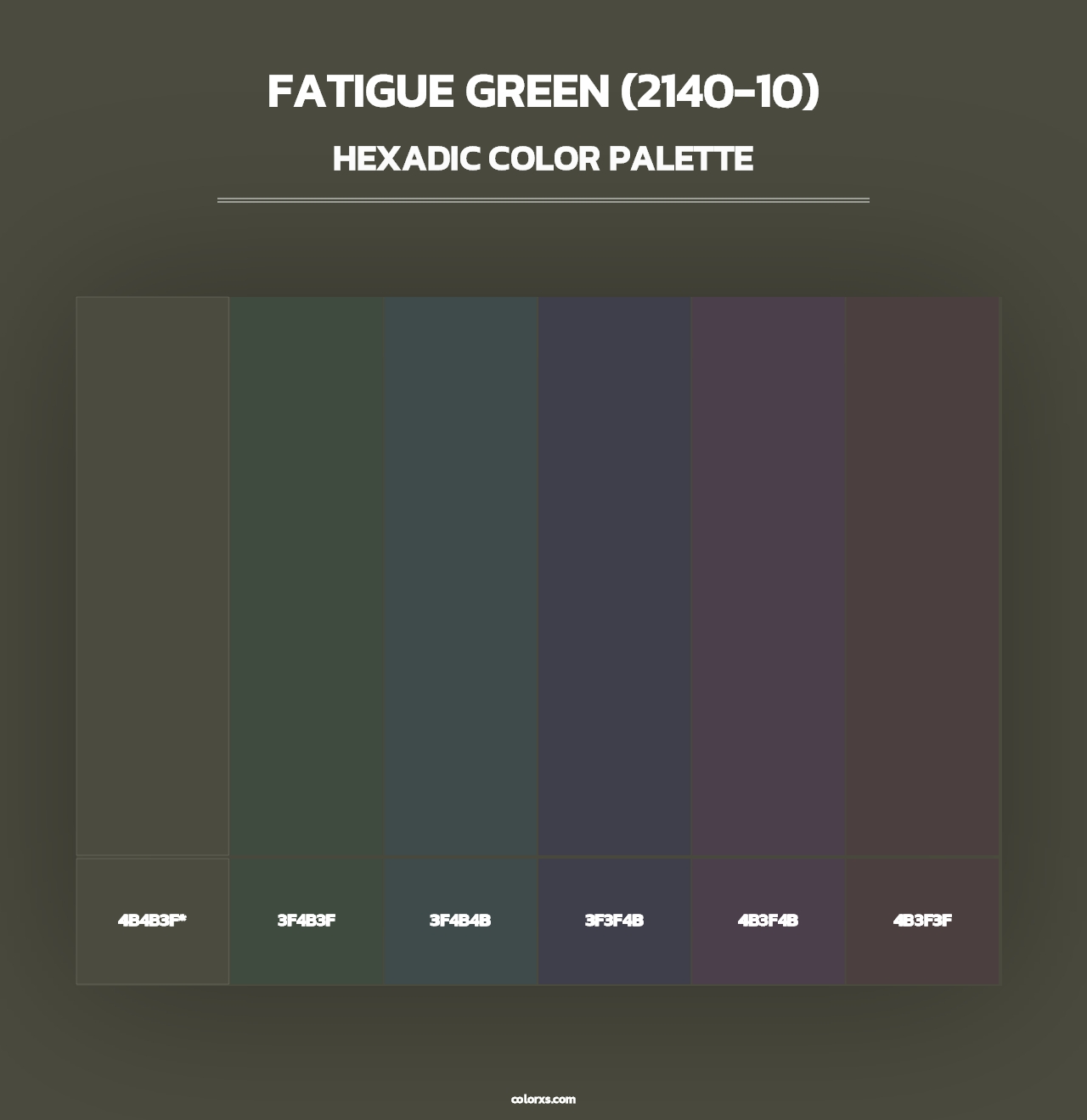 Fatigue Green (2140-10) - Hexadic Color Palette